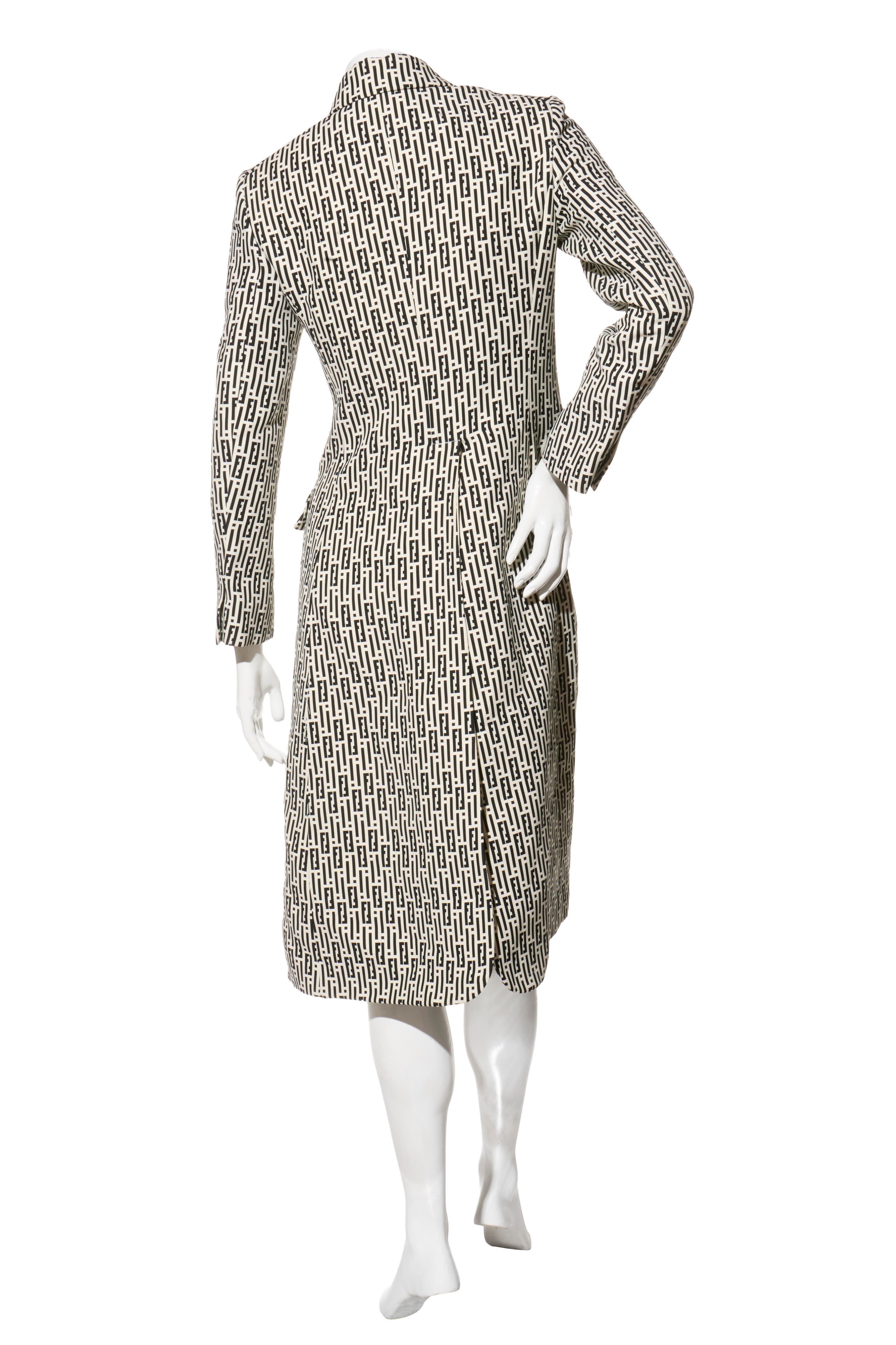 Raro set di abiti con gonna a 3 pezzi in lana e seta Monogram di Fendi in vendita 9