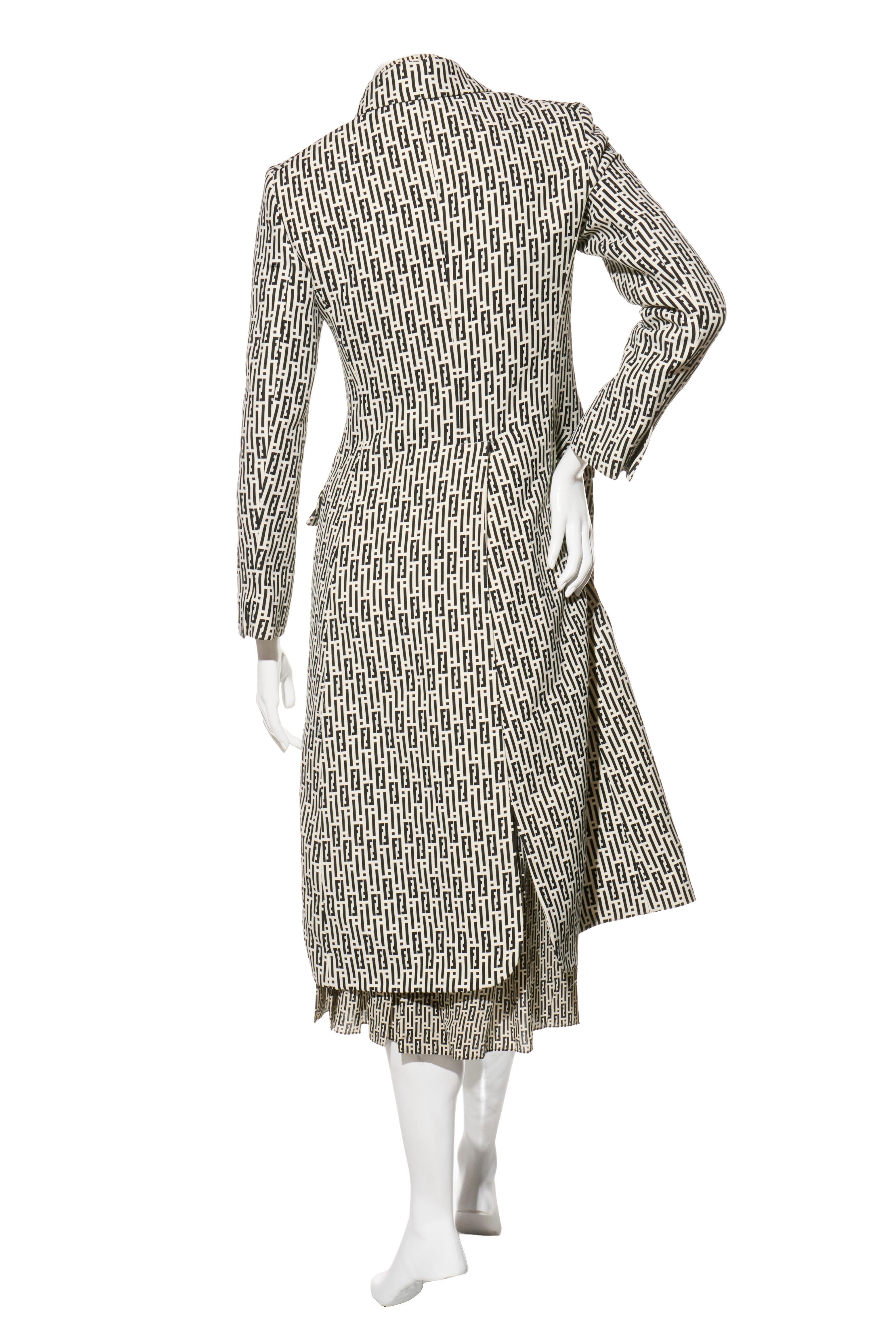 Donna Raro set di abiti con gonna a 3 pezzi in lana e seta Monogram di Fendi in vendita