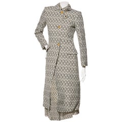 Raro set di abiti con gonna a 3 pezzi in lana e seta Monogram di Fendi
