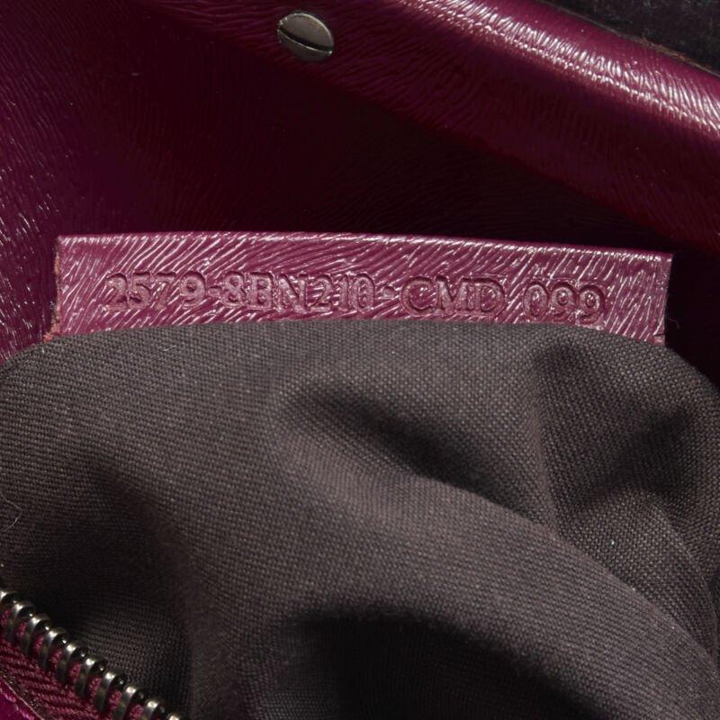 rare FENDI Peekaboo grey wool burgundy textured leather shoulder satchel bag For Sale 7
