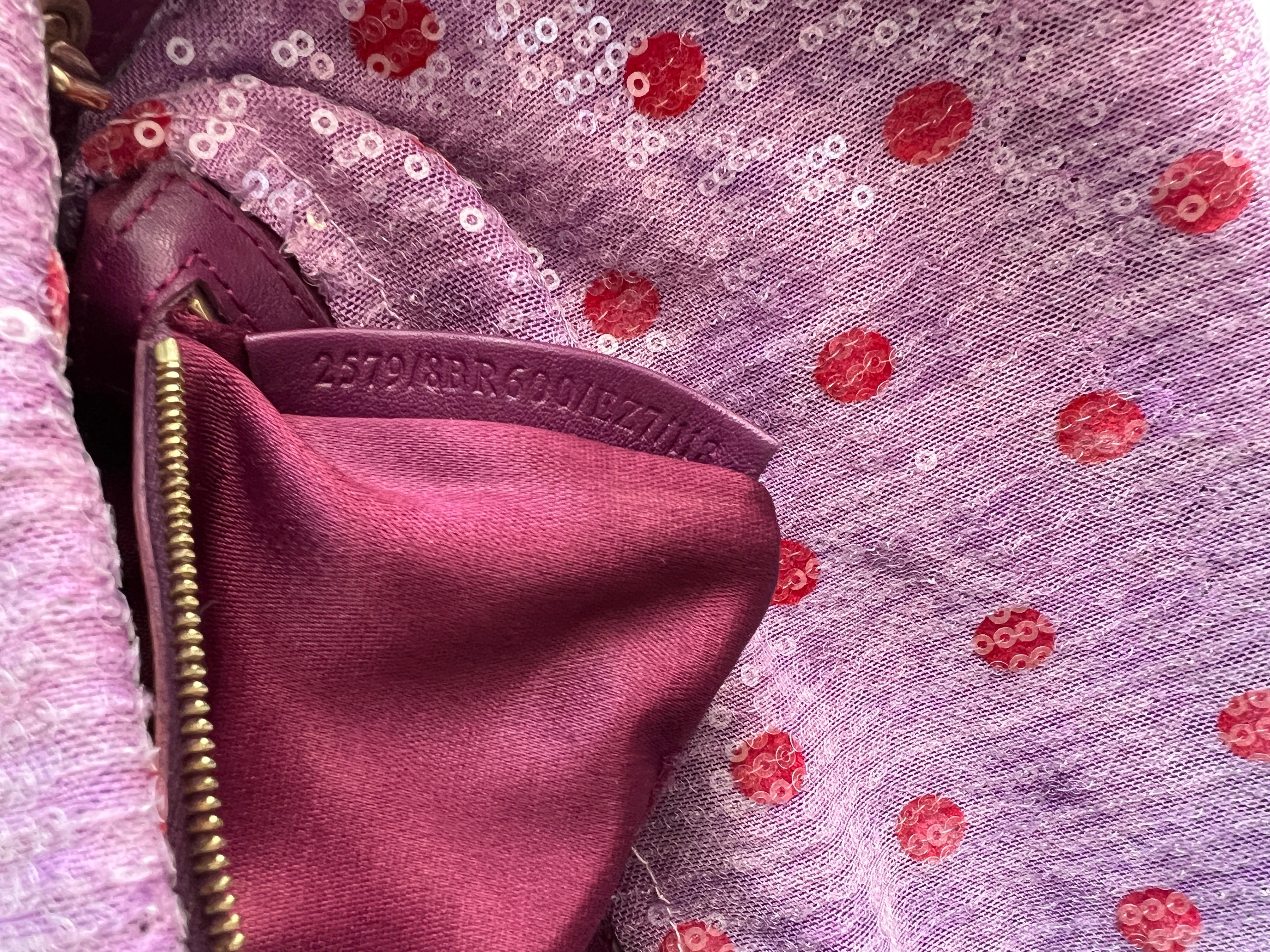 Rare Fendi purple mesh Pink Polka dot bageutte 9
