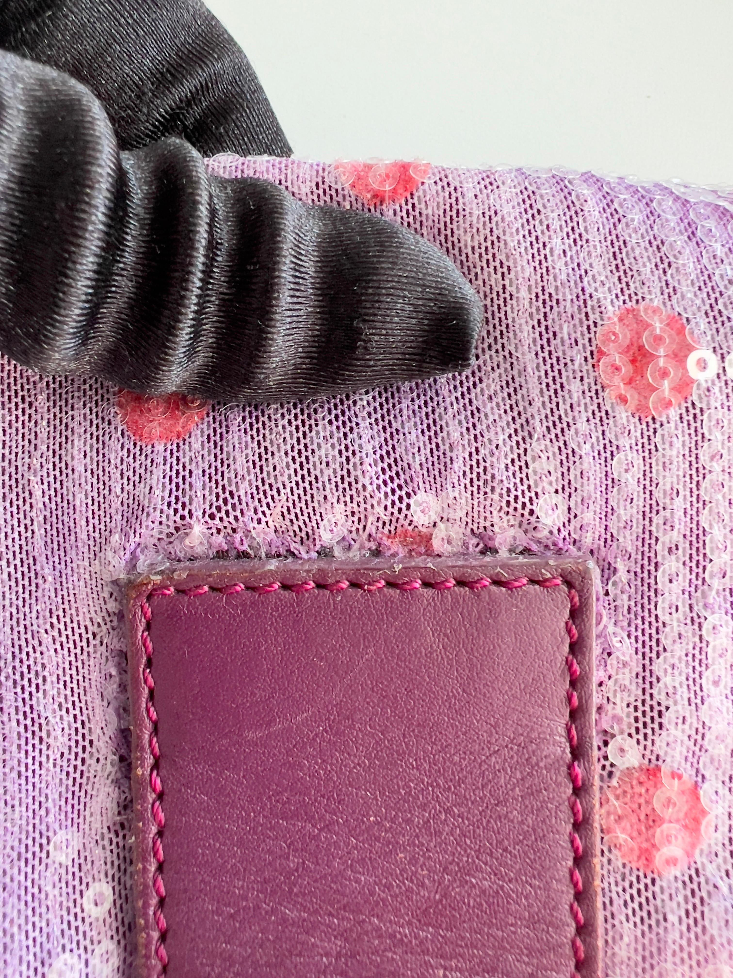 Rare Fendi purple mesh Pink Polka dot bageutte 4