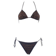 Rare Fendi two-piece bikini zucchino crystal embellished