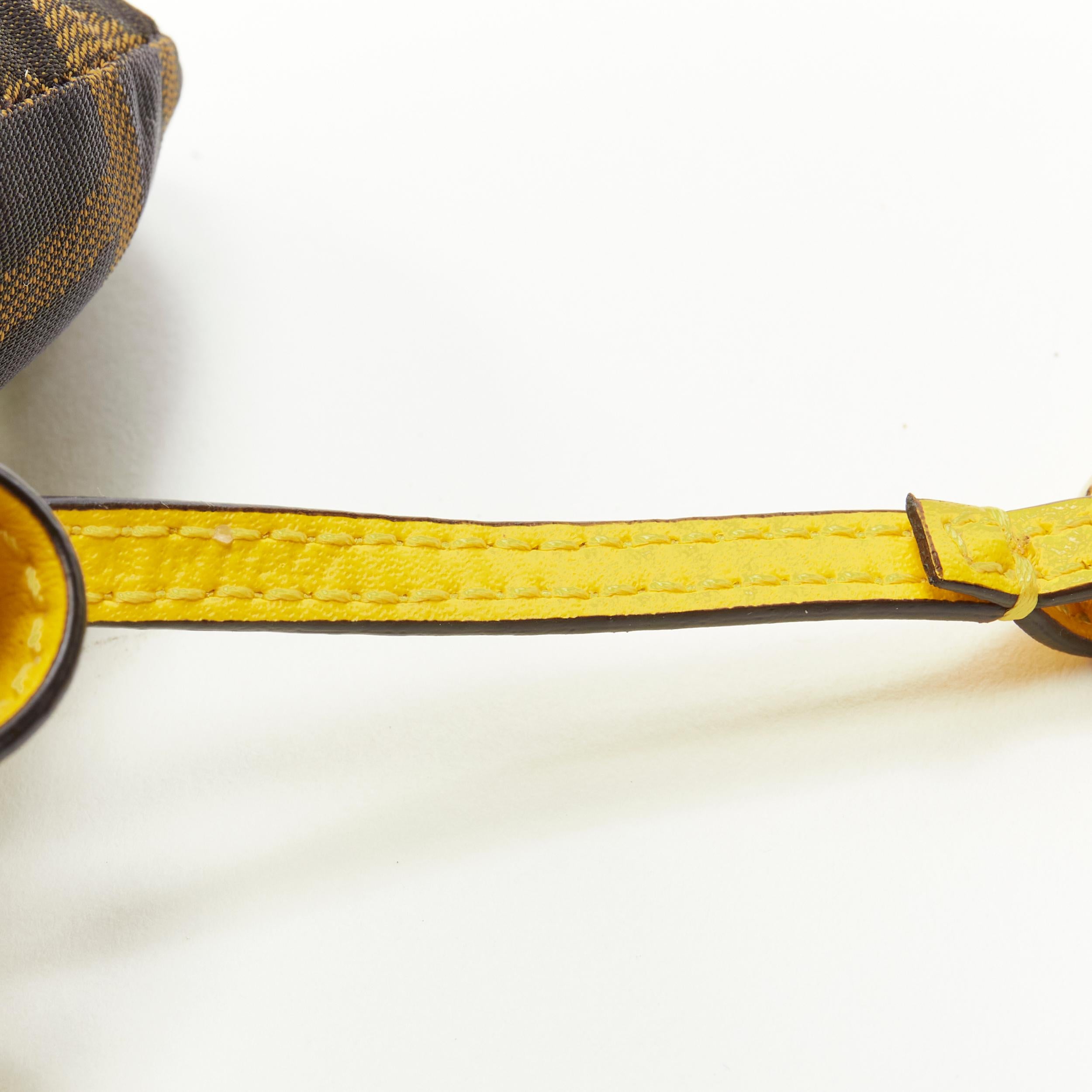 rare FENDI Zucca GG monogra yellow pealed back banana gold F key ring bag charm 1