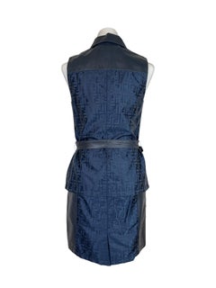 Rare Fendi "Zucca" Leather Blue Set 1990s