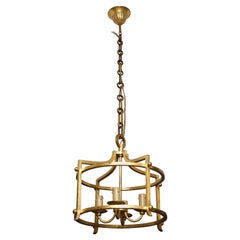 Seltener „Fledermaus-Kronleuchter“ aus Blattgold von Henri Pouenat, Frankreich, 1960er Jahre