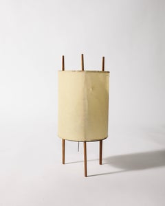 Rare Fiberglass and Mahogany Table Lamp by Isamu Noguchi, United States, 1947