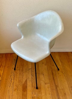Rare Fiberglass Armchair Designed by Lawrence Peabody with Iron Base