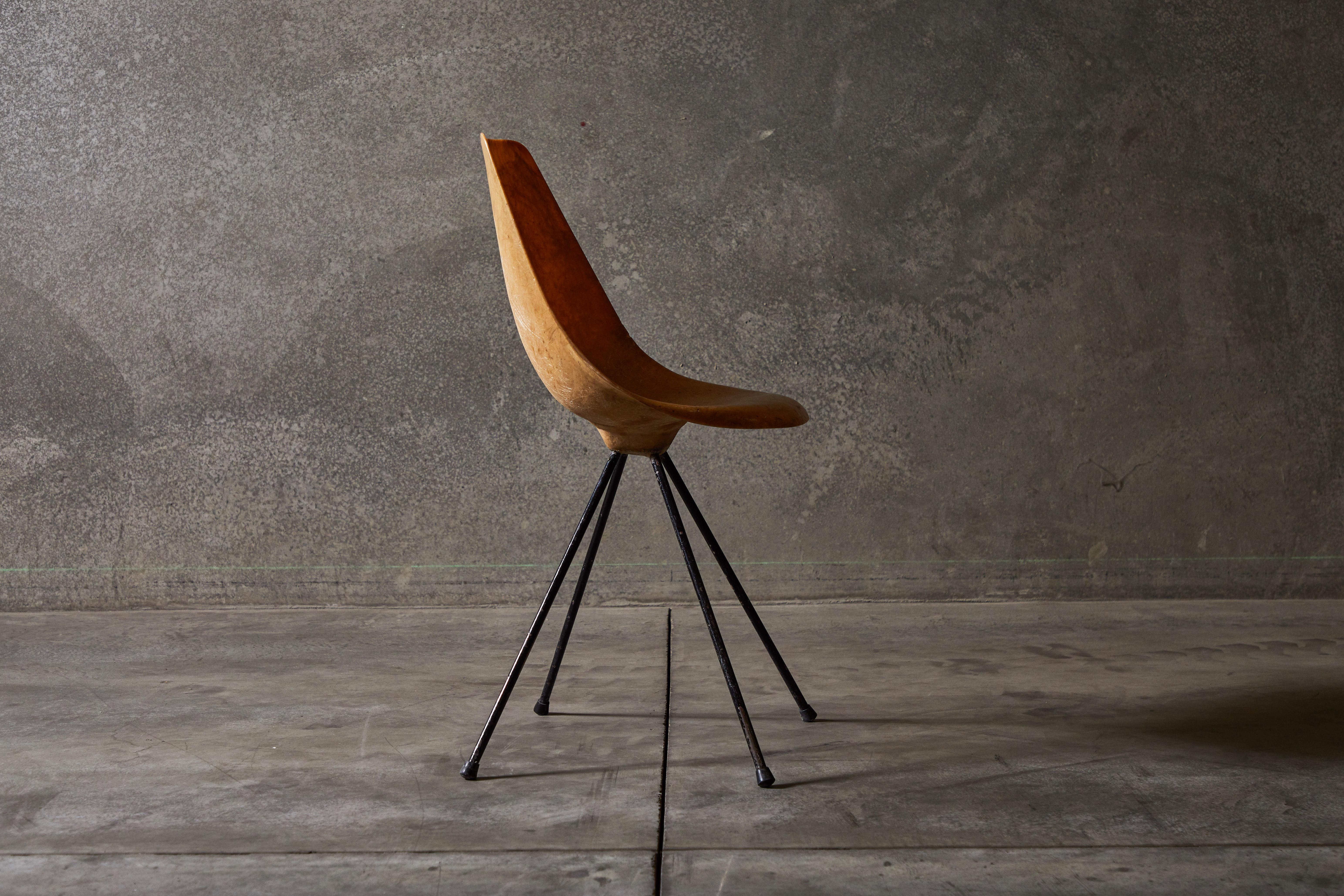 French Rare Fiberglass Chair by Jean-René Picard