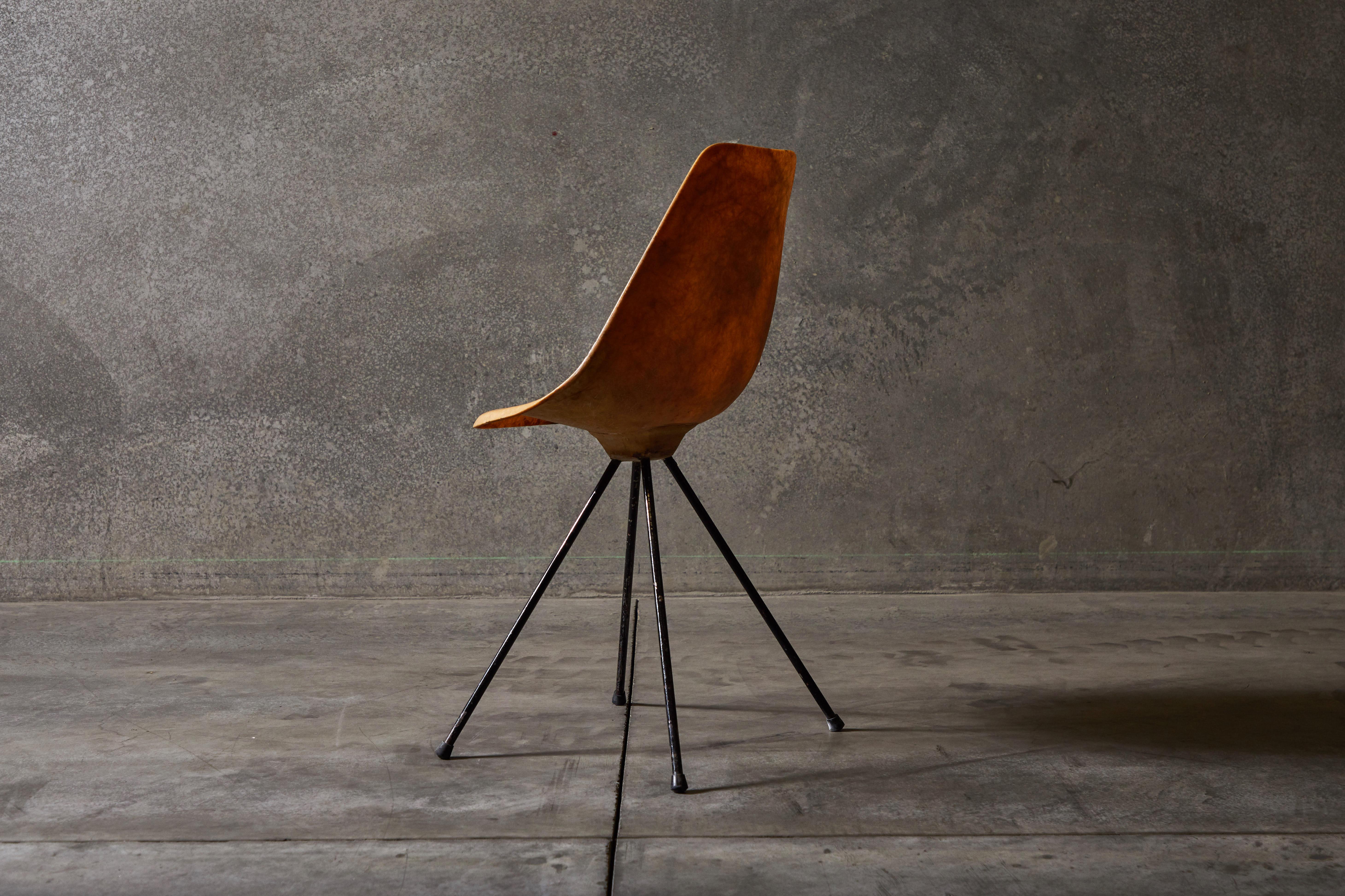 Metal Rare Fiberglass Chair by Jean-René Picard