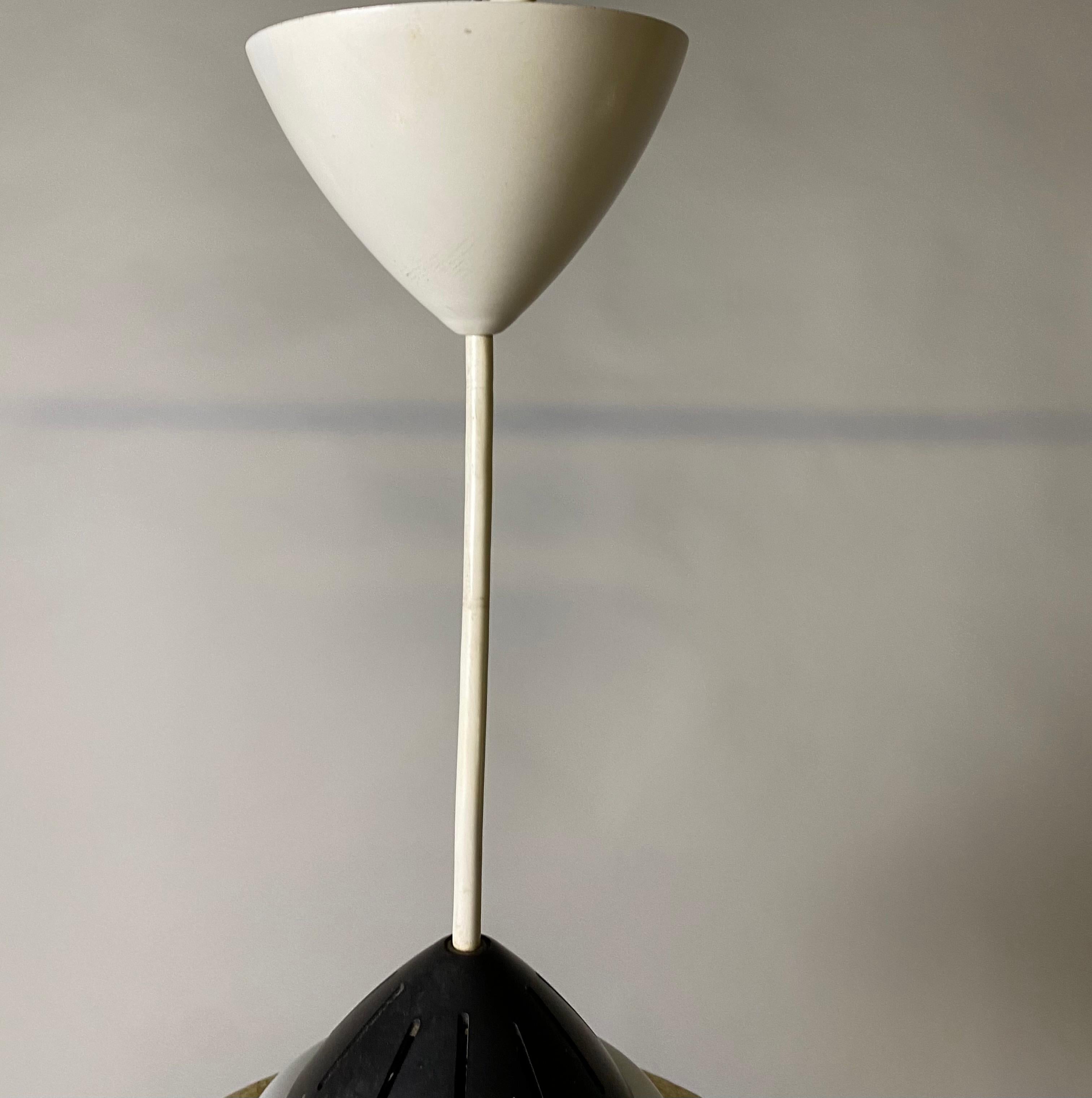 Rare Fiberglass /Opaline Glass Ceiling Lamp by Louis Kalff for Philips, 1950s For Sale 8