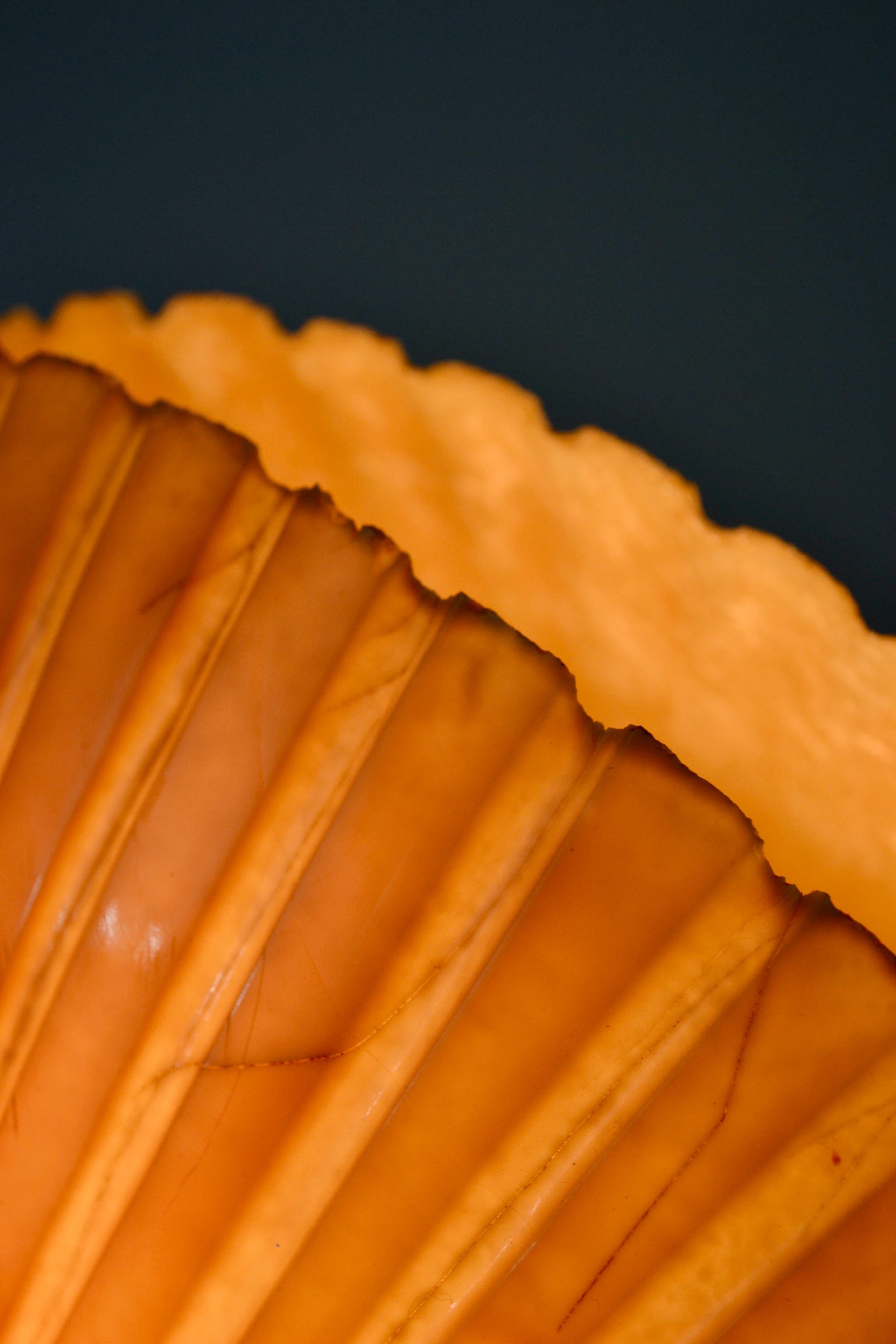 Mid-Century Modern Rare Fiberglass Shell Lamp by Michelle Mahé for Atelier A. France - 1970s For Sale