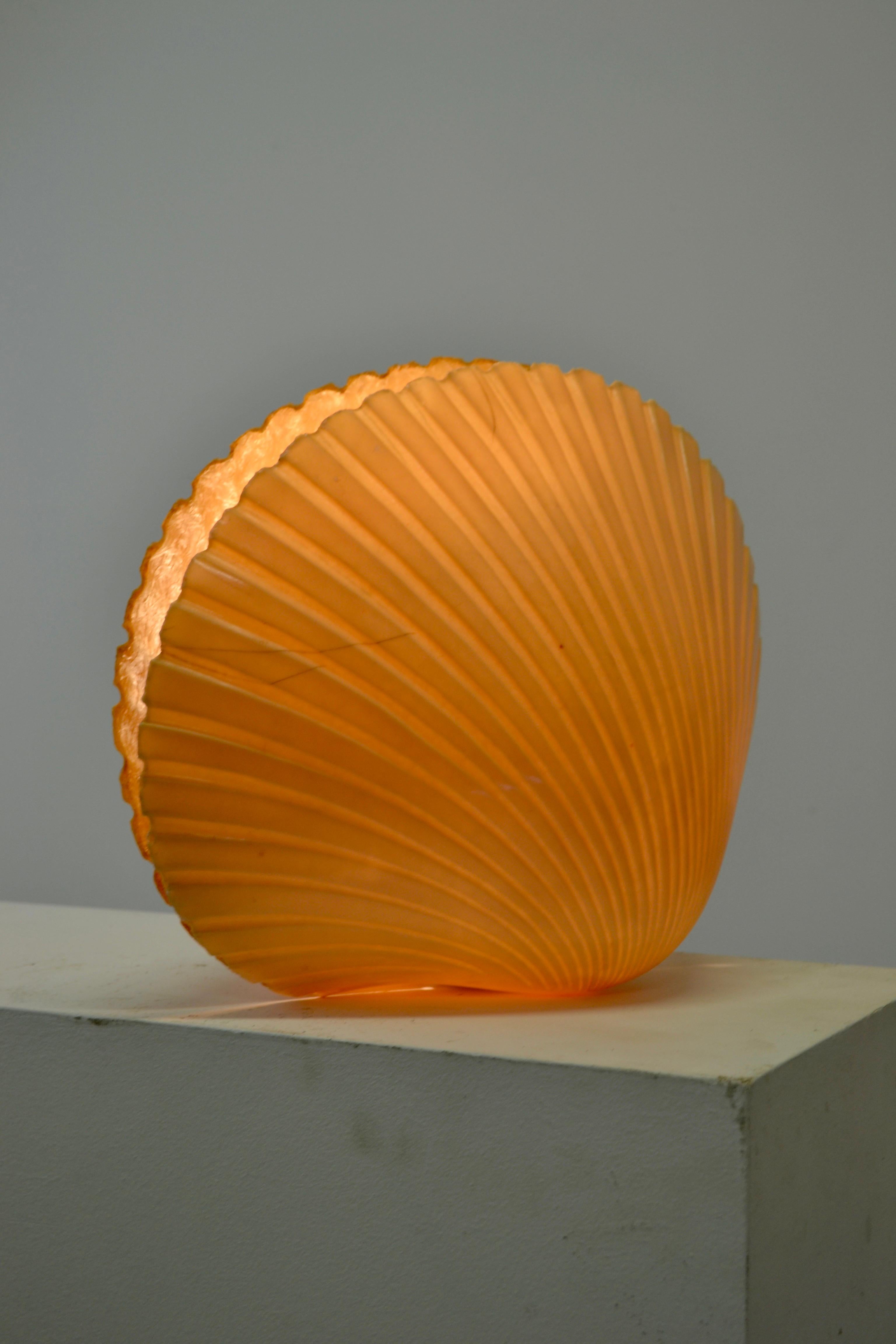 Late 20th Century Rare Fiberglass Shell Lamp by Michelle Mahé for Atelier A. France - 1970s For Sale