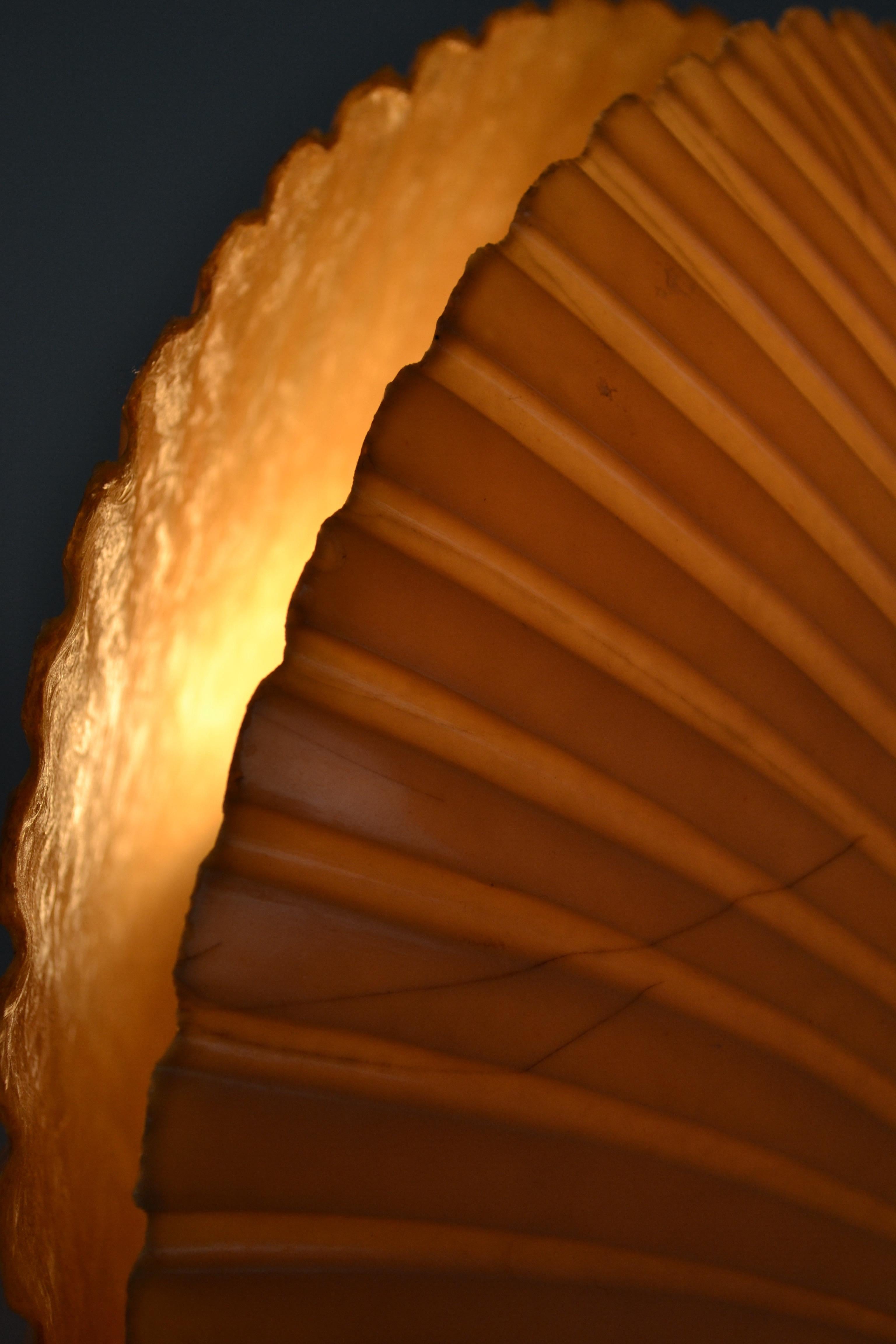 Rare Fiberglass Shell Lamp by Michelle Mahé for Atelier A. France - 1970s For Sale 3