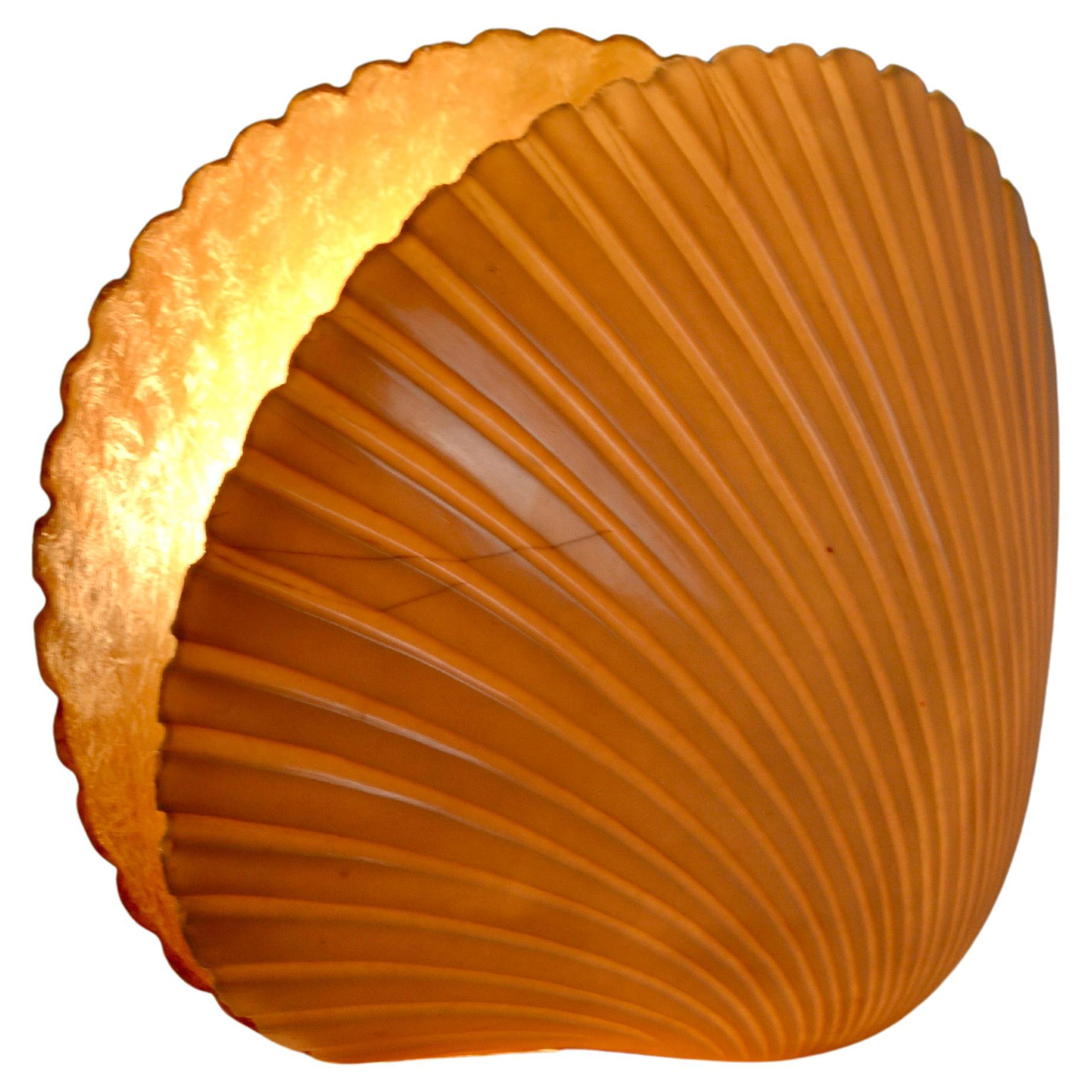 Rare Fiberglass Shell Lamp by Michelle Mahé for Atelier A. France - 1970s