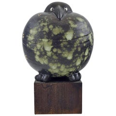 Rare Figure, Lisa Larson for Gustavsberg, Black Bird in Glazed Ceramics