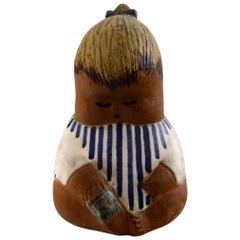 Rare Figure, Lisa Larson for Gustavsberg, "Johanna", Glazed Ceramics