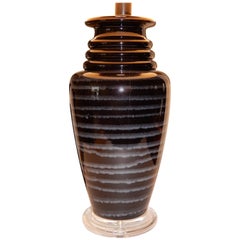 Rare Find-1970s Studio Art  Glass and Lucite Table Lamp