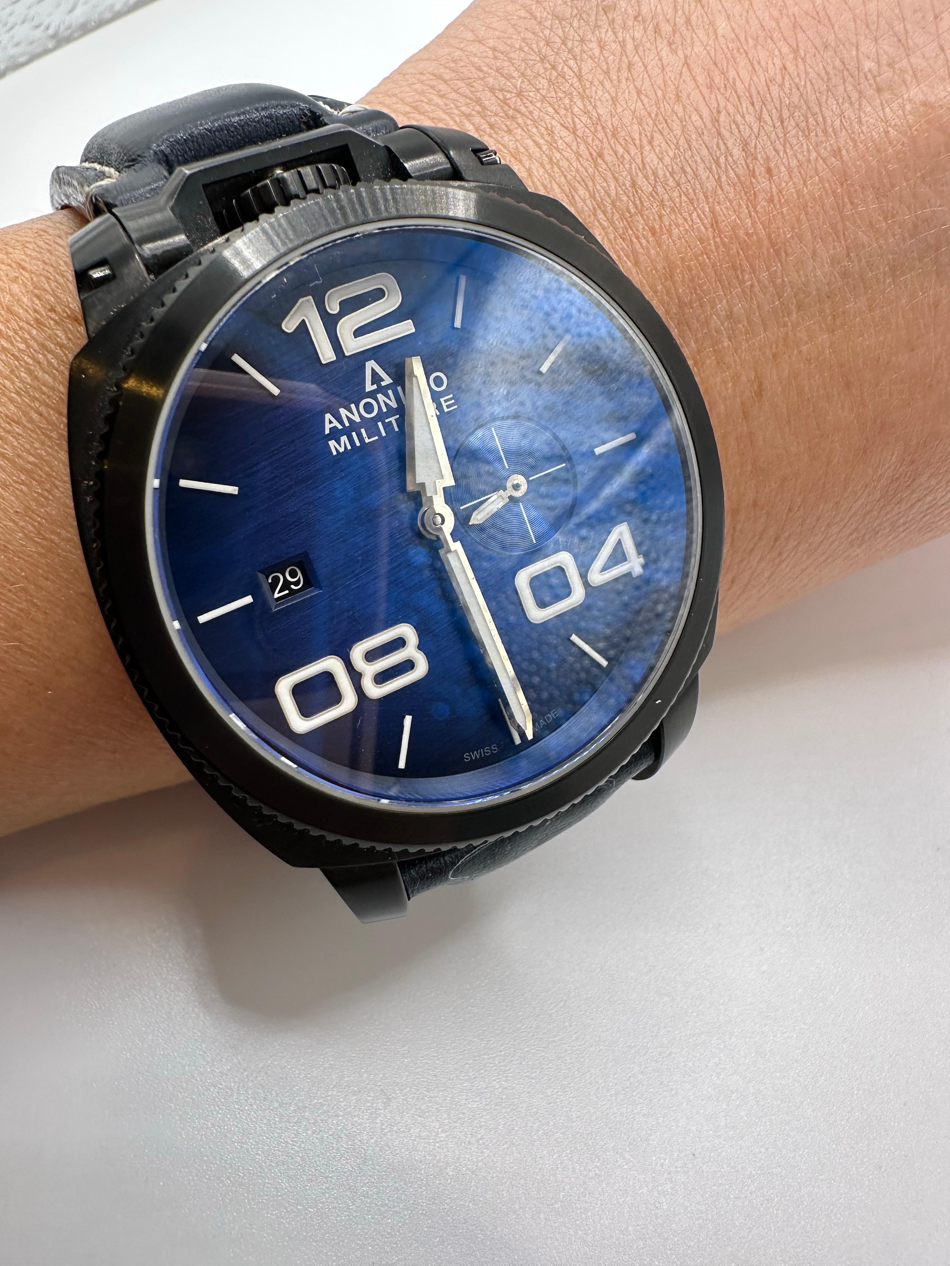 Rare Find! Anonimo Militare mens watch Stainless steel automatic original In Excellent Condition For Sale In Boca Raton, FL