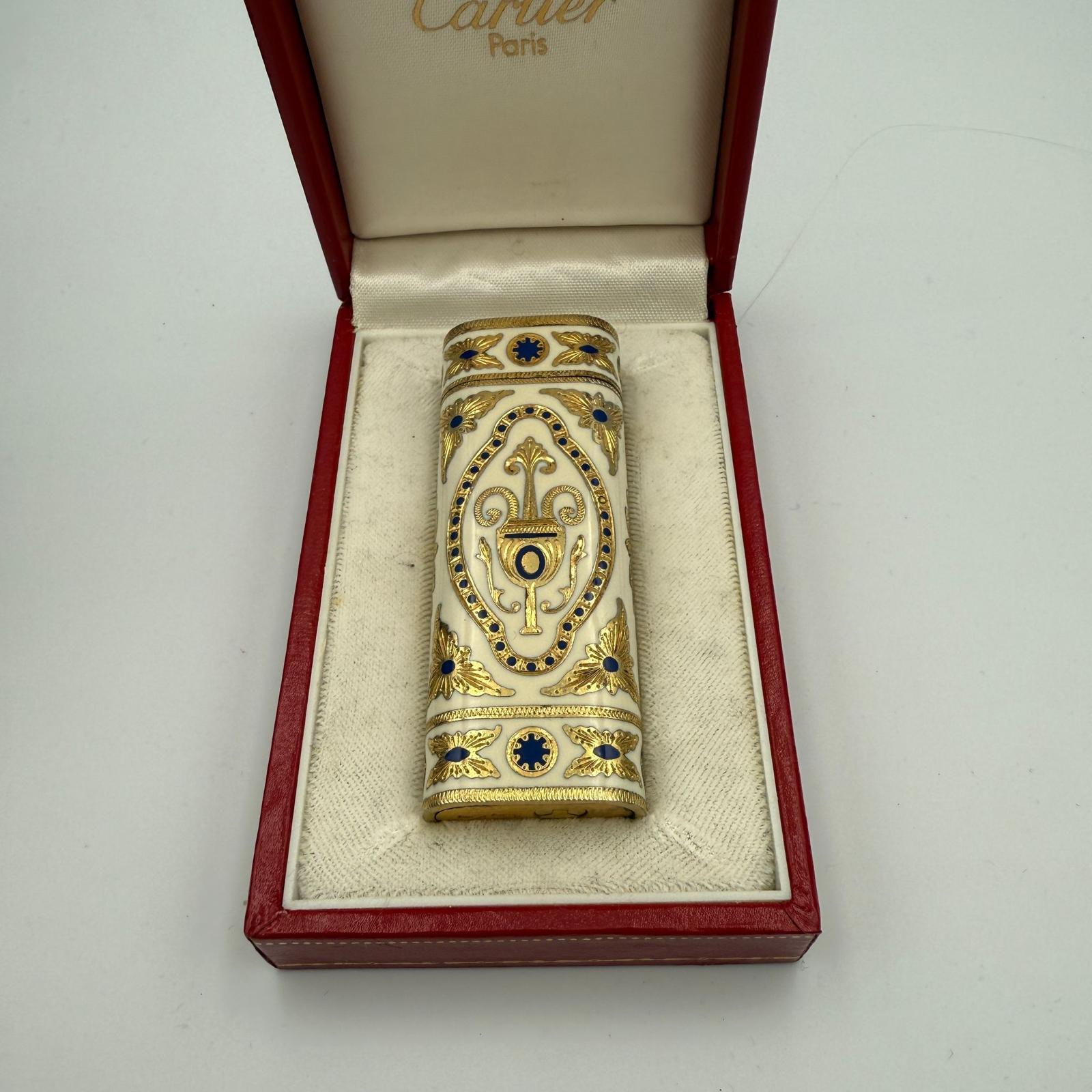 Rare Find Cartier “Royking” “Circa 1970” 18k Gold & Cream Lacquer With Case 5