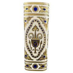 Rareté Cartier Royking Circa 1970 Or 18k et laque crème avec étui