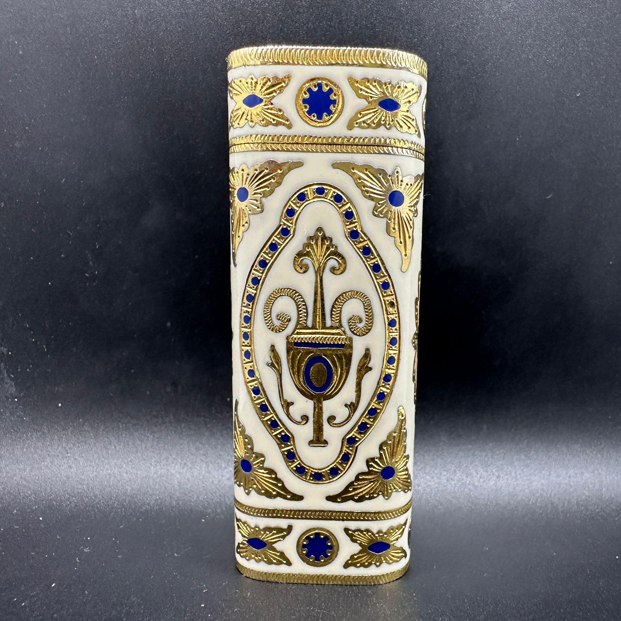 Women's or Men's Rare Find Cartier “Royking” “Circa 1970” 18k Gold & Cream Lacquer With Case