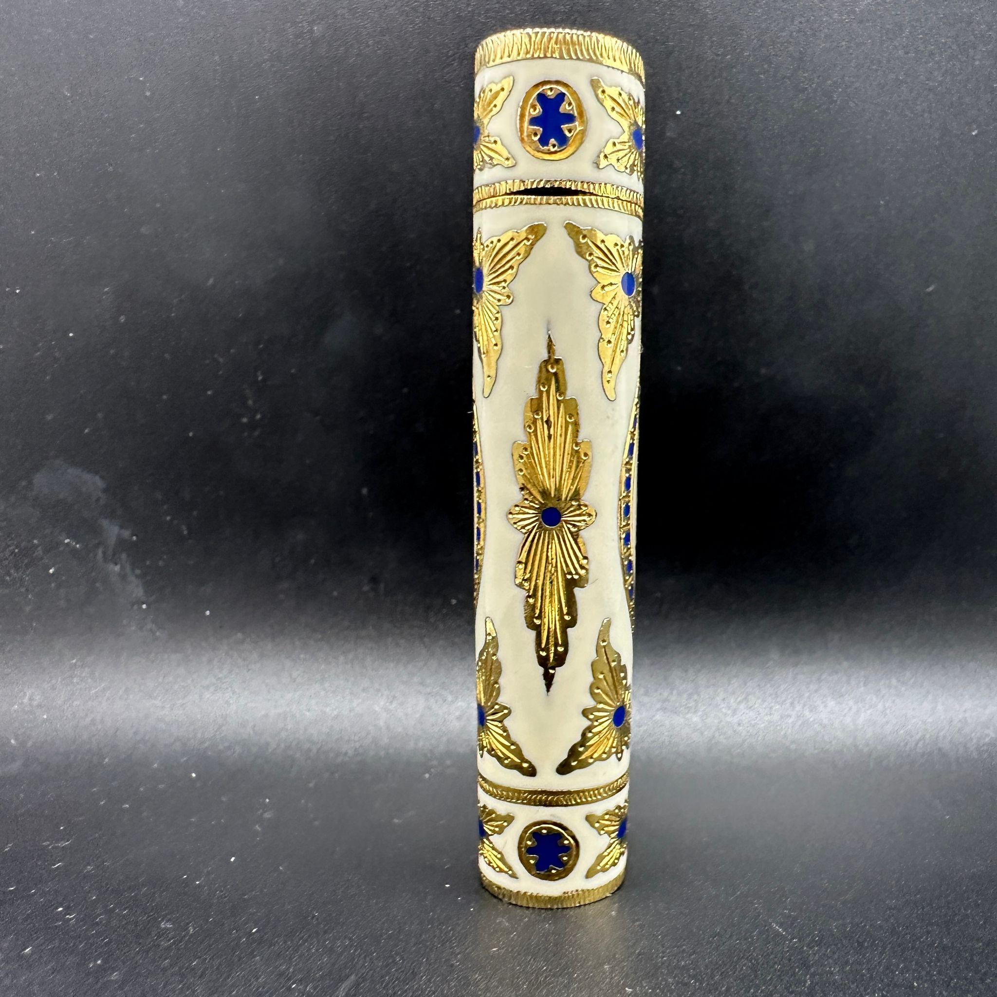 Rare Find Cartier “Royking” “Circa 1970” 18k Gold & Cream Lacquer With Case 1