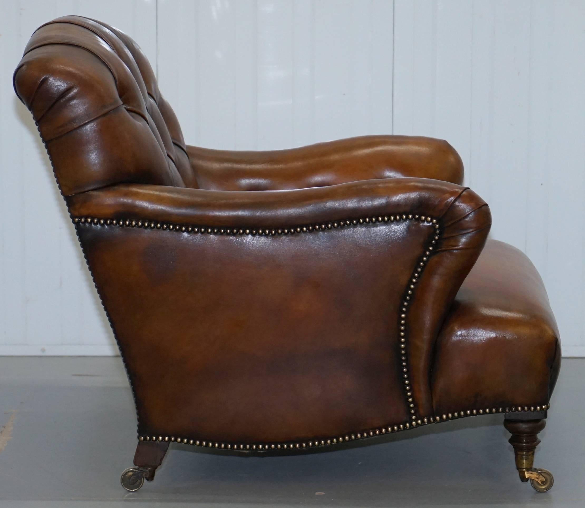 Rare Find Early Victorian Walnut Howard and Son's Fully Restored Club Armchair 3