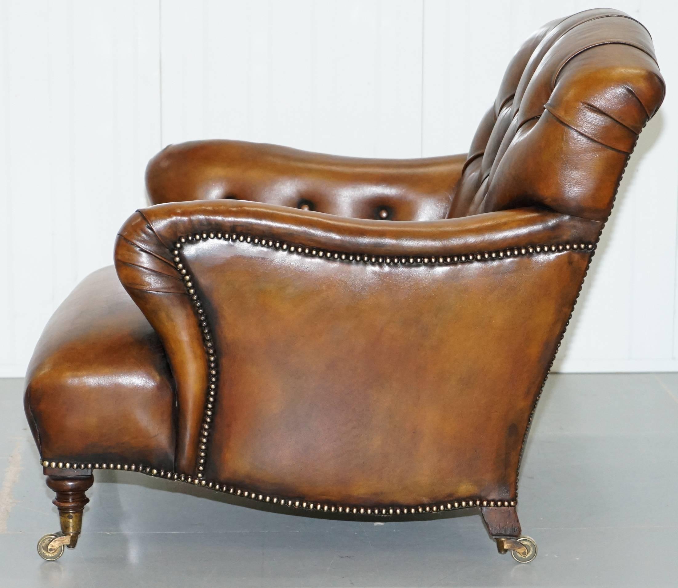 Rare Find Early Victorian Walnut Howard and Son's Fully Restored Club Armchair 7