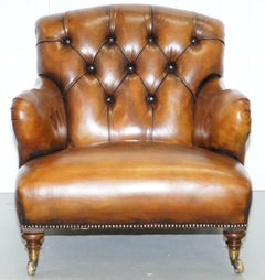 Rare Find Early Victorian Walnut Howard and Son's Fully Restored Club Armchair