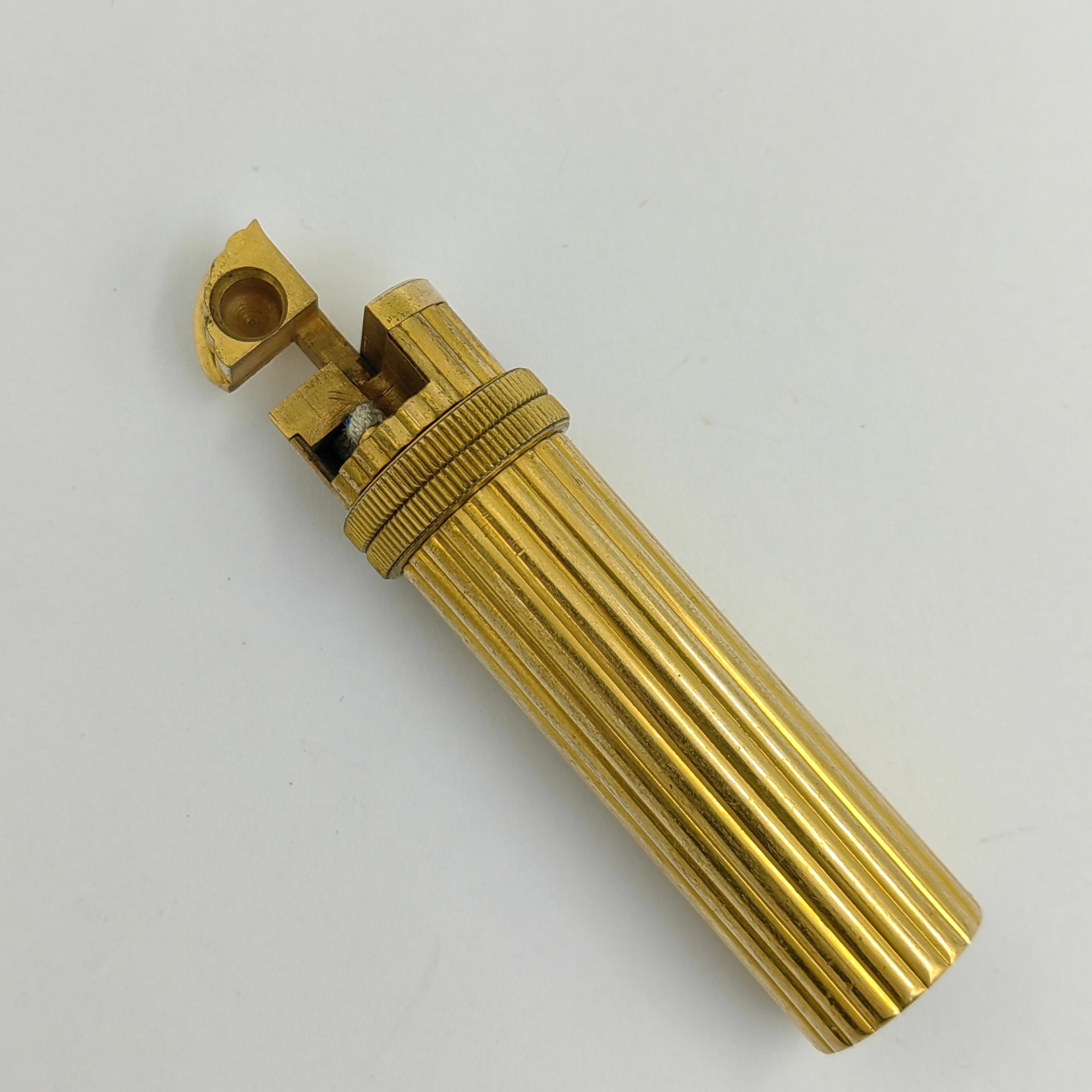 Rare Find, Hermes, 1950's Lipstick Gold Tone Petrol Lighter For Sale 4