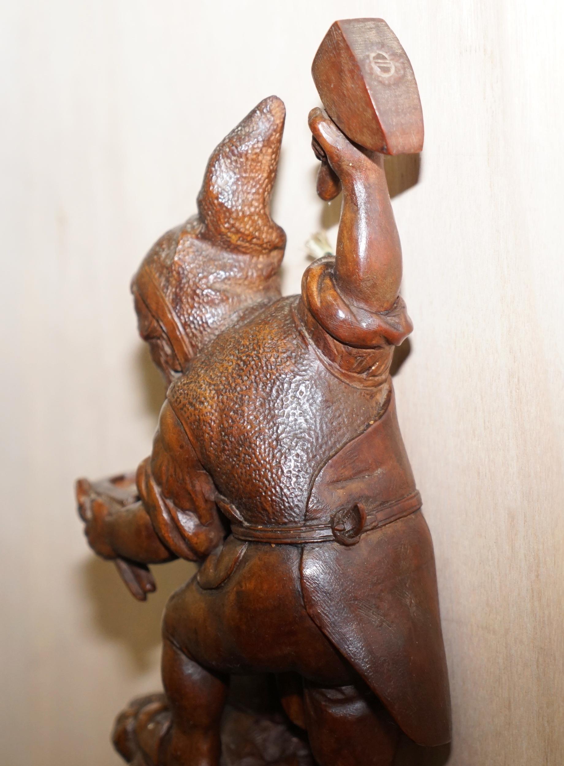 Rare Find Large circa 1880 Swiss Black Forest Whip Hook Blacksmith Dwarf Hammer 5