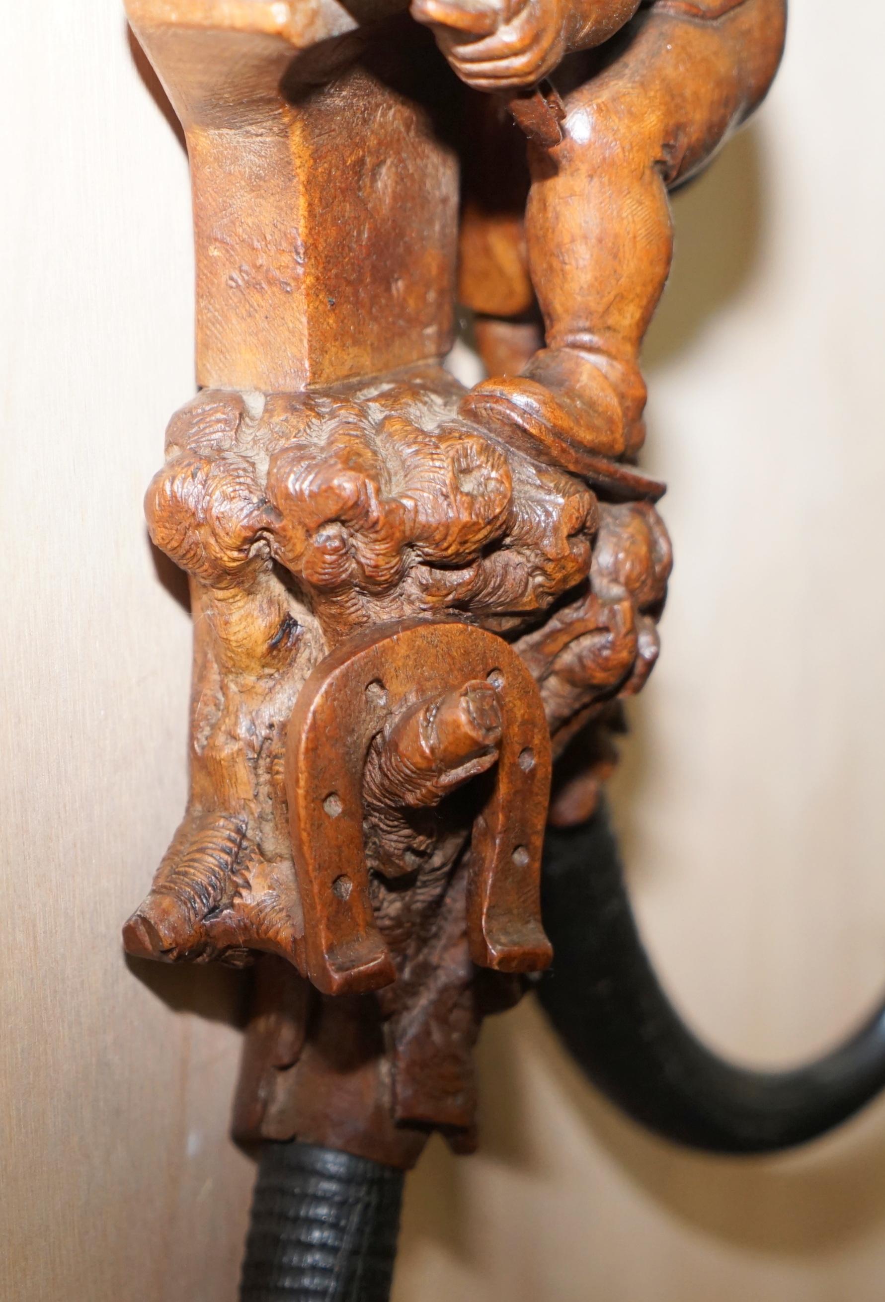 Rare Find Large circa 1880 Swiss Black Forest Whip Hook Blacksmith Dwarf Hammer 7