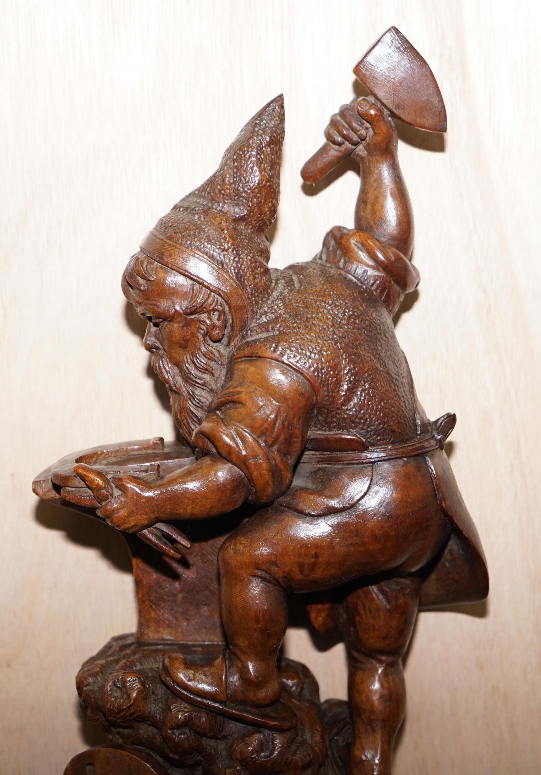 Late 19th Century Rare Find Large circa 1880 Swiss Black Forest Whip Hook Blacksmith Dwarf Hammer