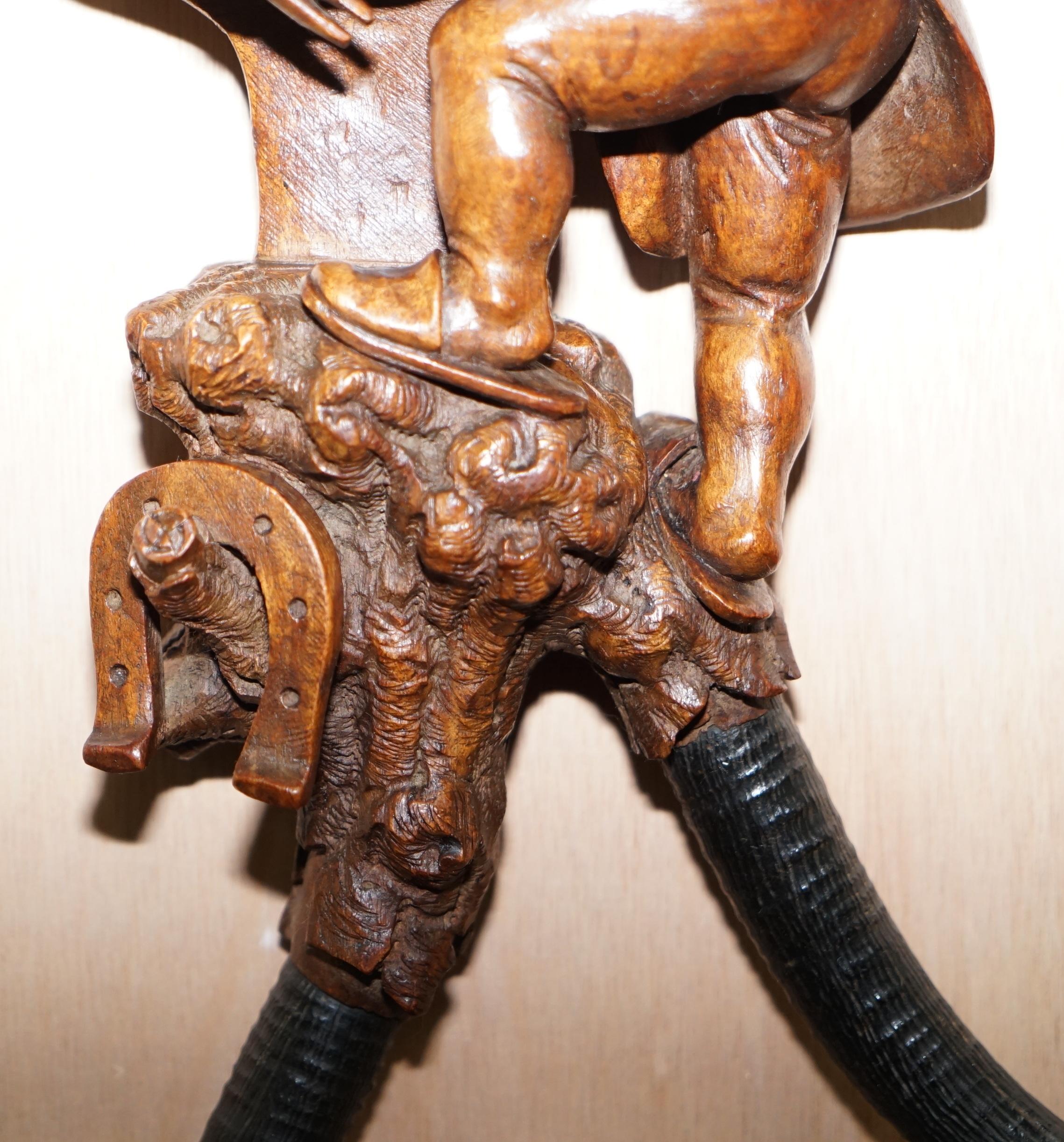 Rare Find Large circa 1880 Swiss Black Forest Whip Hook Blacksmith Dwarf Hammer 1