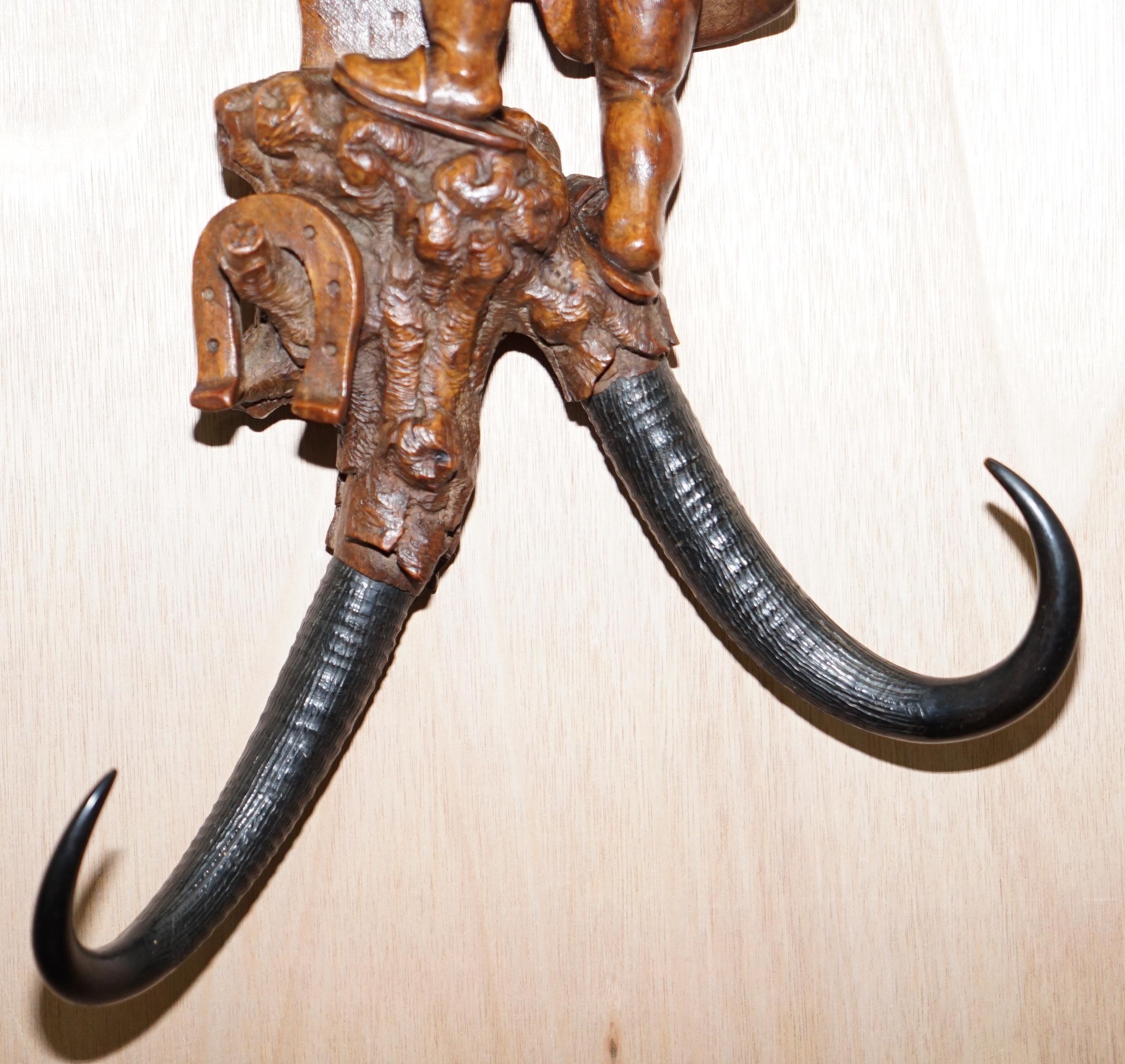 Rare Find Large circa 1880 Swiss Black Forest Whip Hook Blacksmith Dwarf Hammer 2