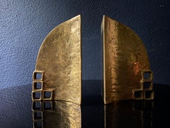 Raro da trovare! Coppia di reggilibri / sculture in bronzo di Heinz Goll, Austria, anni '60