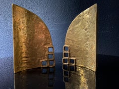 Raro da trovare! Coppia di reggilibri / sculture in bronzo di Heinz Goll, Austria, anni '60