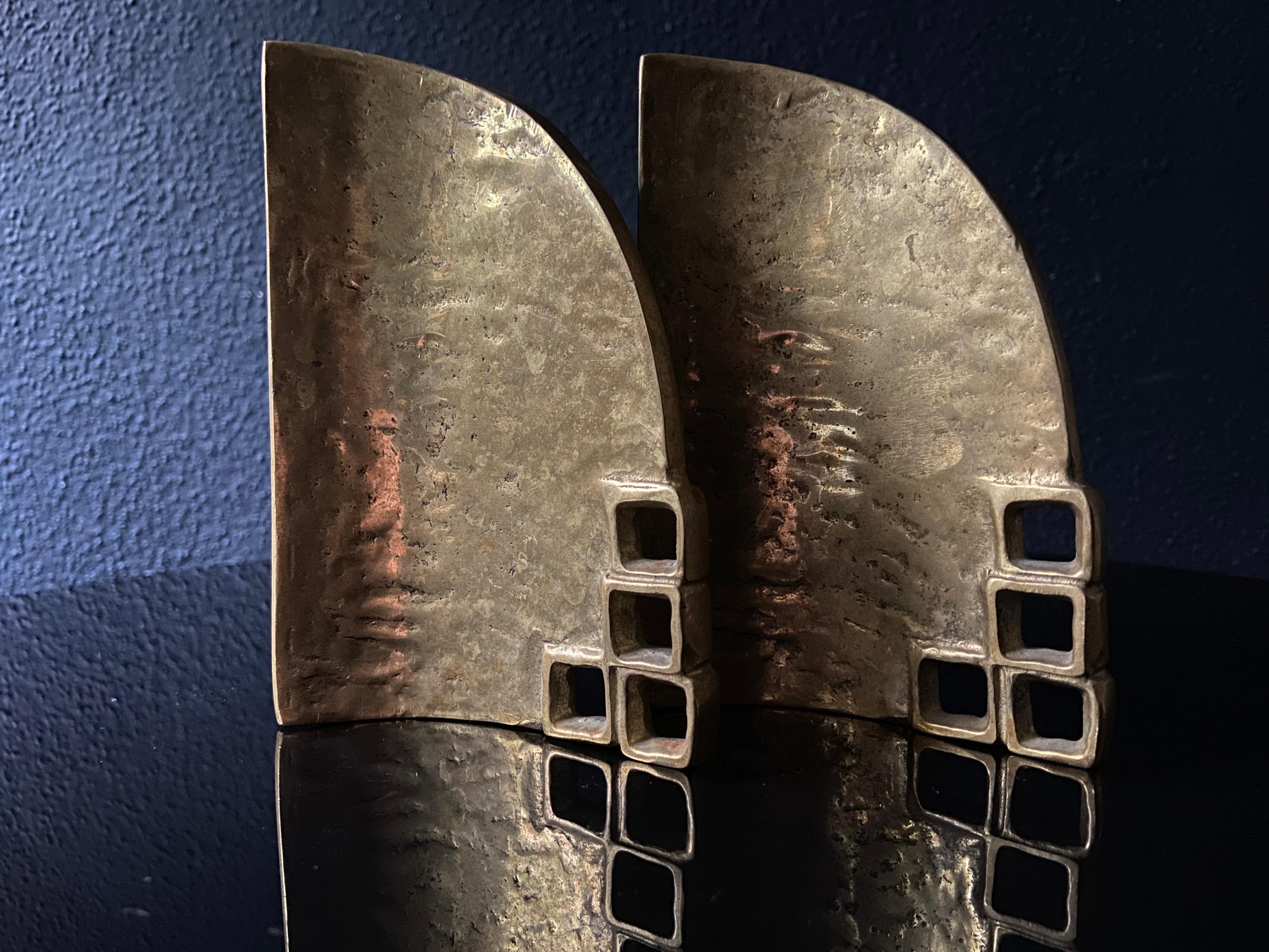 Seltener Fund! Paar Bronze-Buchstützen / Skulpturen von Heinz Goll, Österreich 1960er Jahre (Österreichisch)