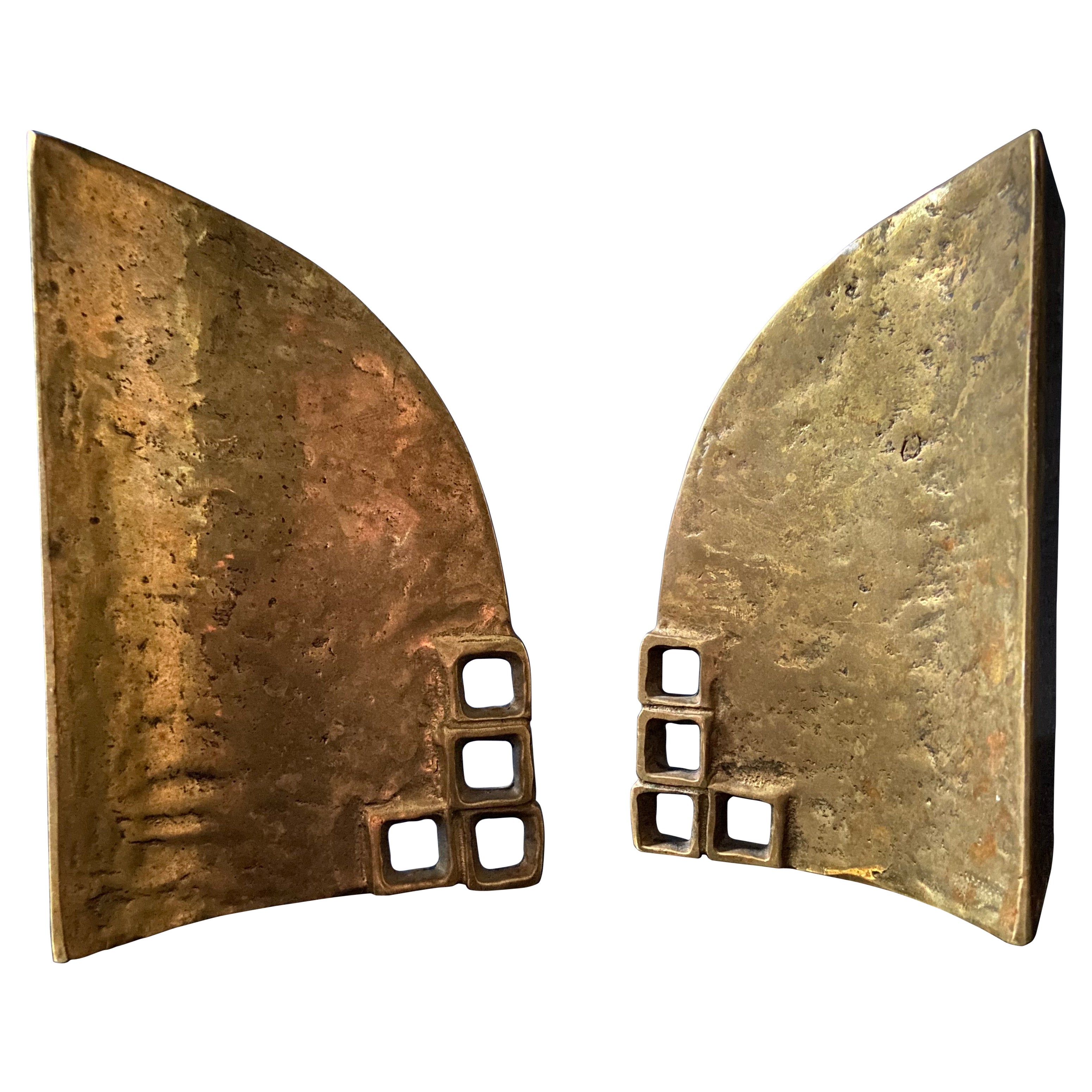 Rare find! Pair of Bronze Bookends / Sculptures by Heinz Goll, Austria 1960s