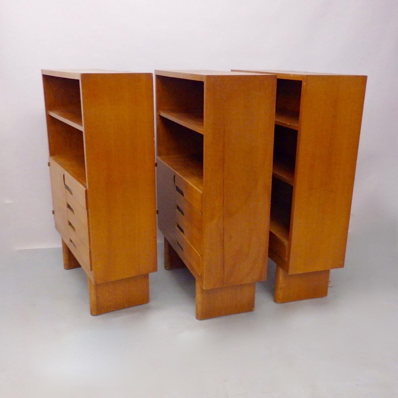 Mahogany Rare Find Three Gilbert Rohde for Herman Miller Art Deco Bookshelf Units