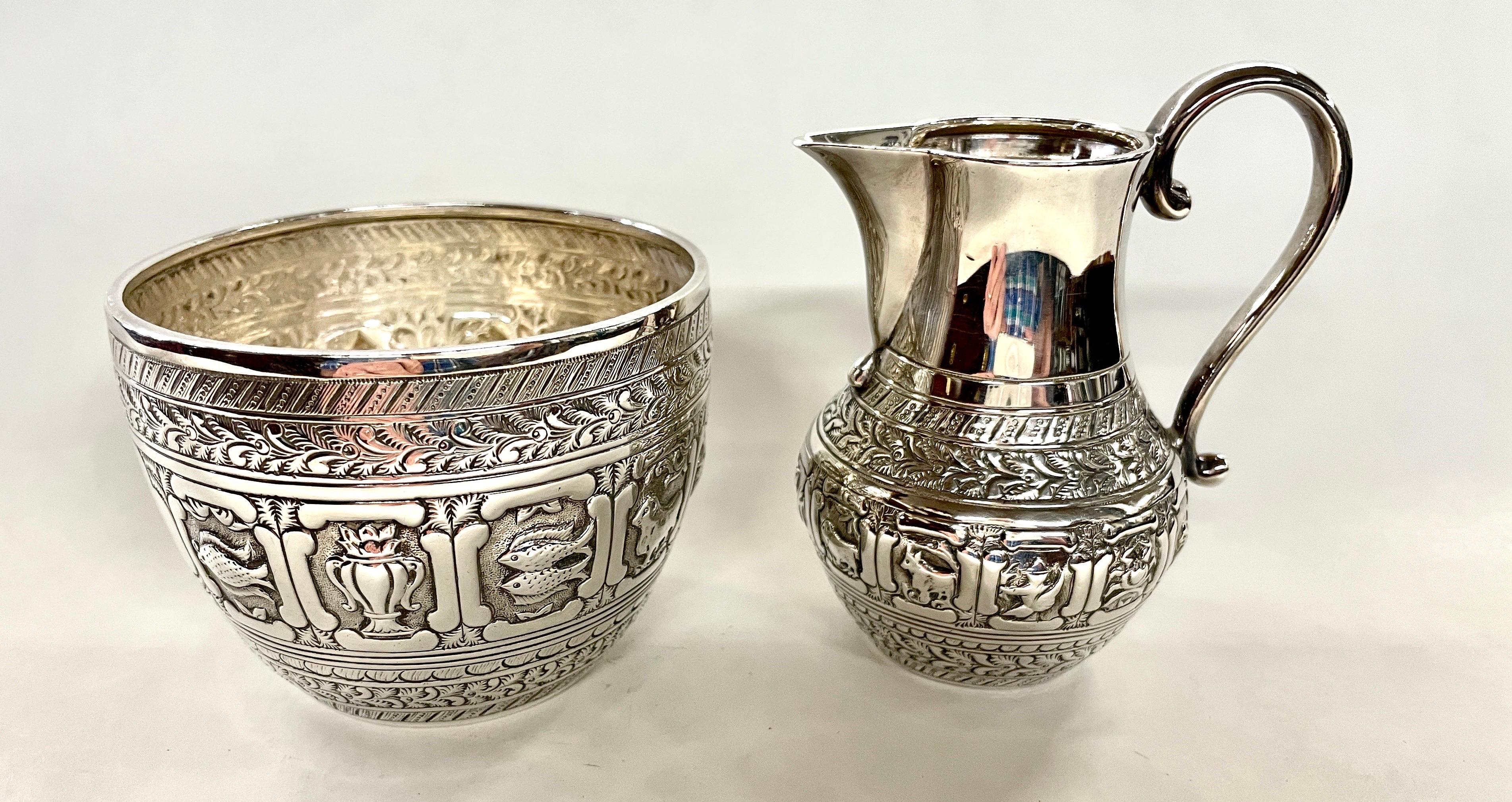 19th Century Rare & Fine Antique English Elkington Silver Plate 3pc. Zodiac Tea for 2 Teaset