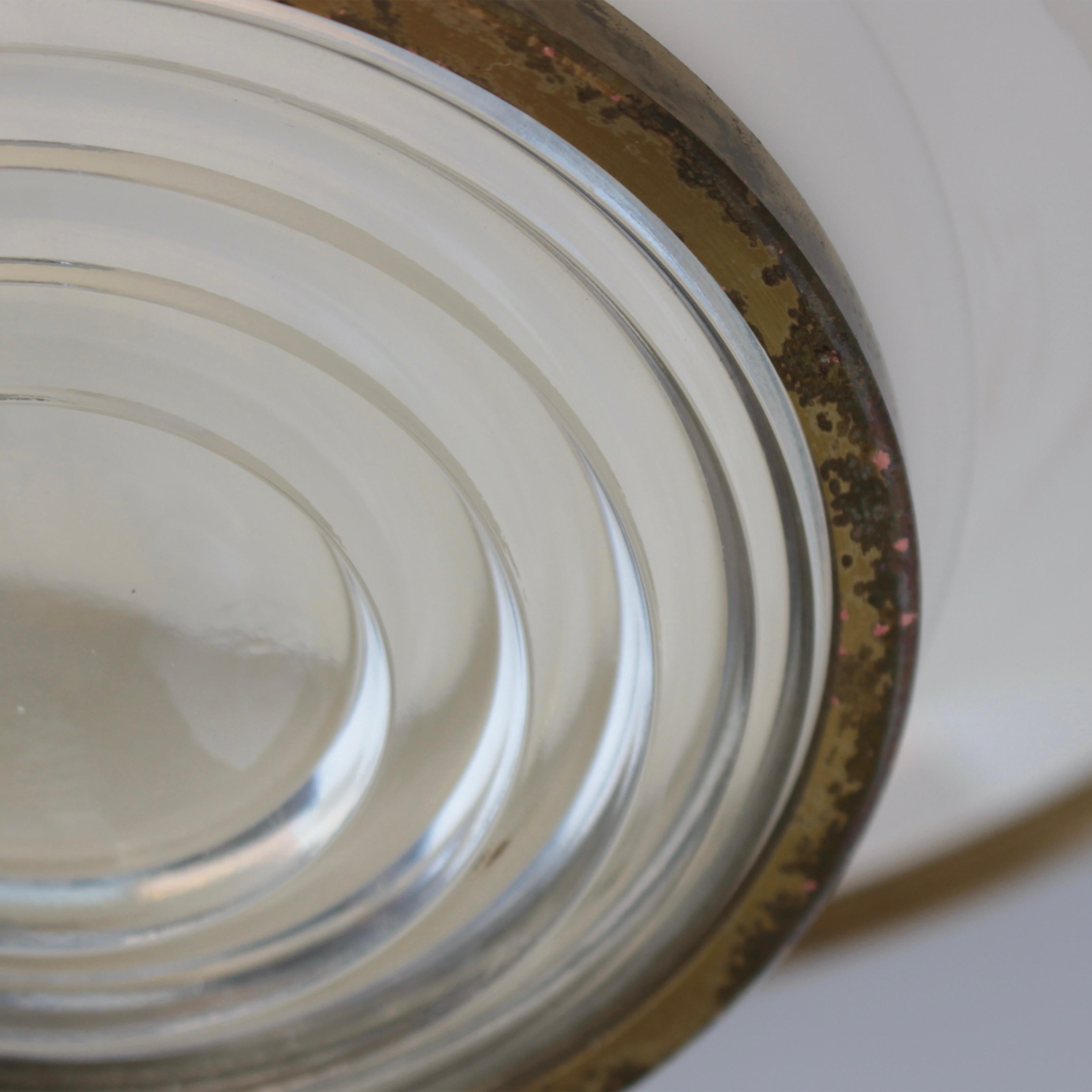Rare support encastré Art Déco français en verre et laiton de Jean Perzel en vente 1