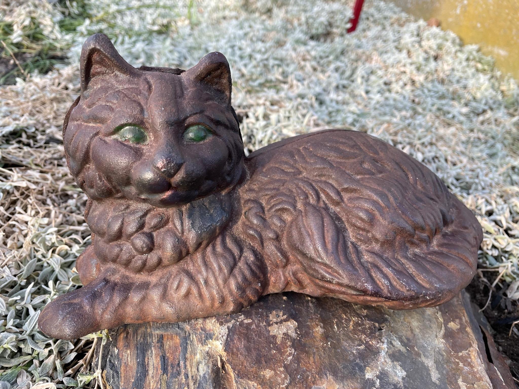 Hand-Crafted Rare Fine Old Vintage Green Eyed Cat