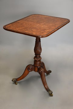 Rare Fine Quality Early 19th Century Regency Burr Oak Tilt Top Table