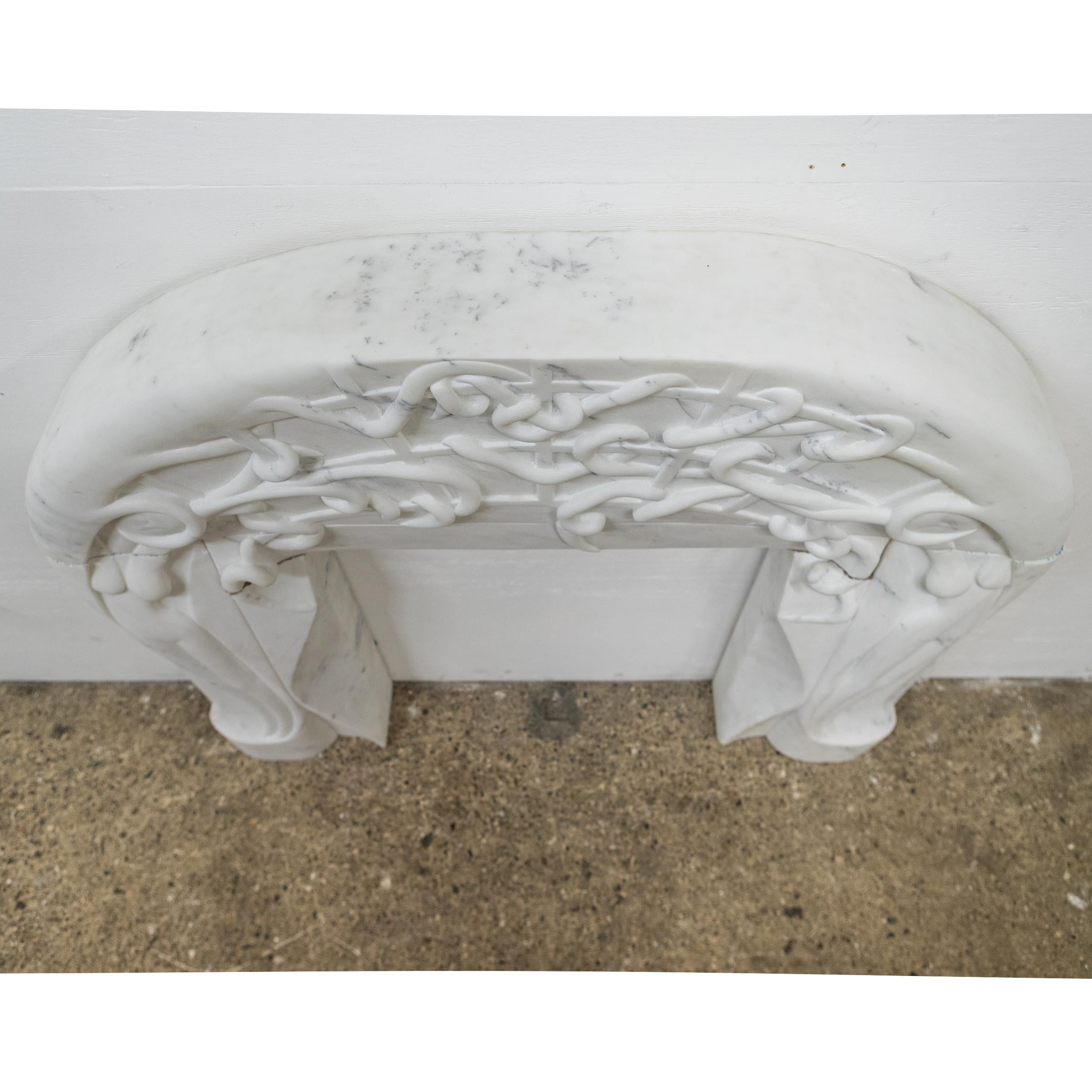 Rare Finely Carved Statuary Marble Chimneypiece For Sale 9