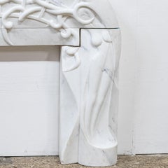 Rare Finely Carved Statuary Marble Chimneypiece