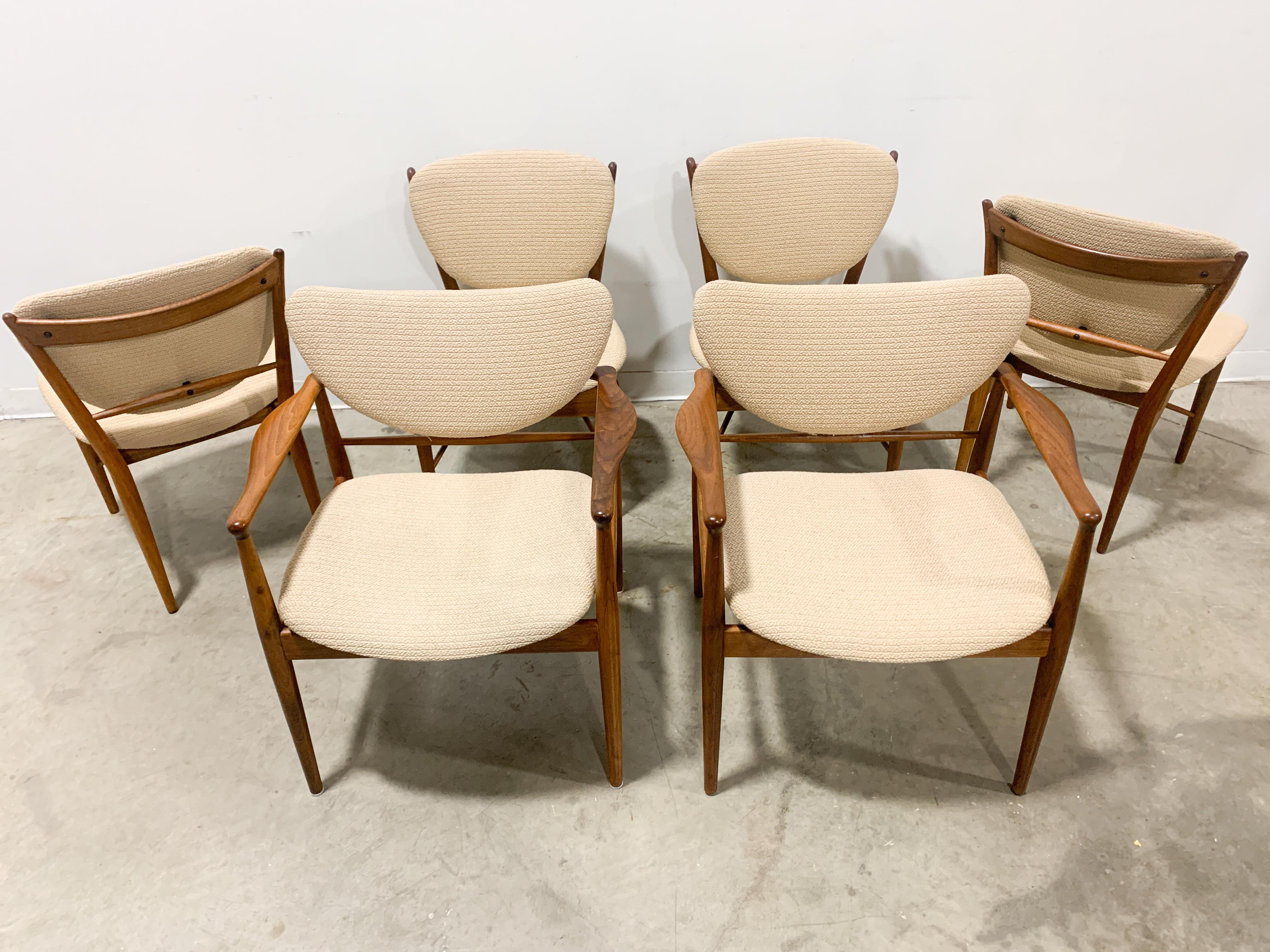 American Rare Finn Juhl Baker 1950s Dining Set by Baker Furniture