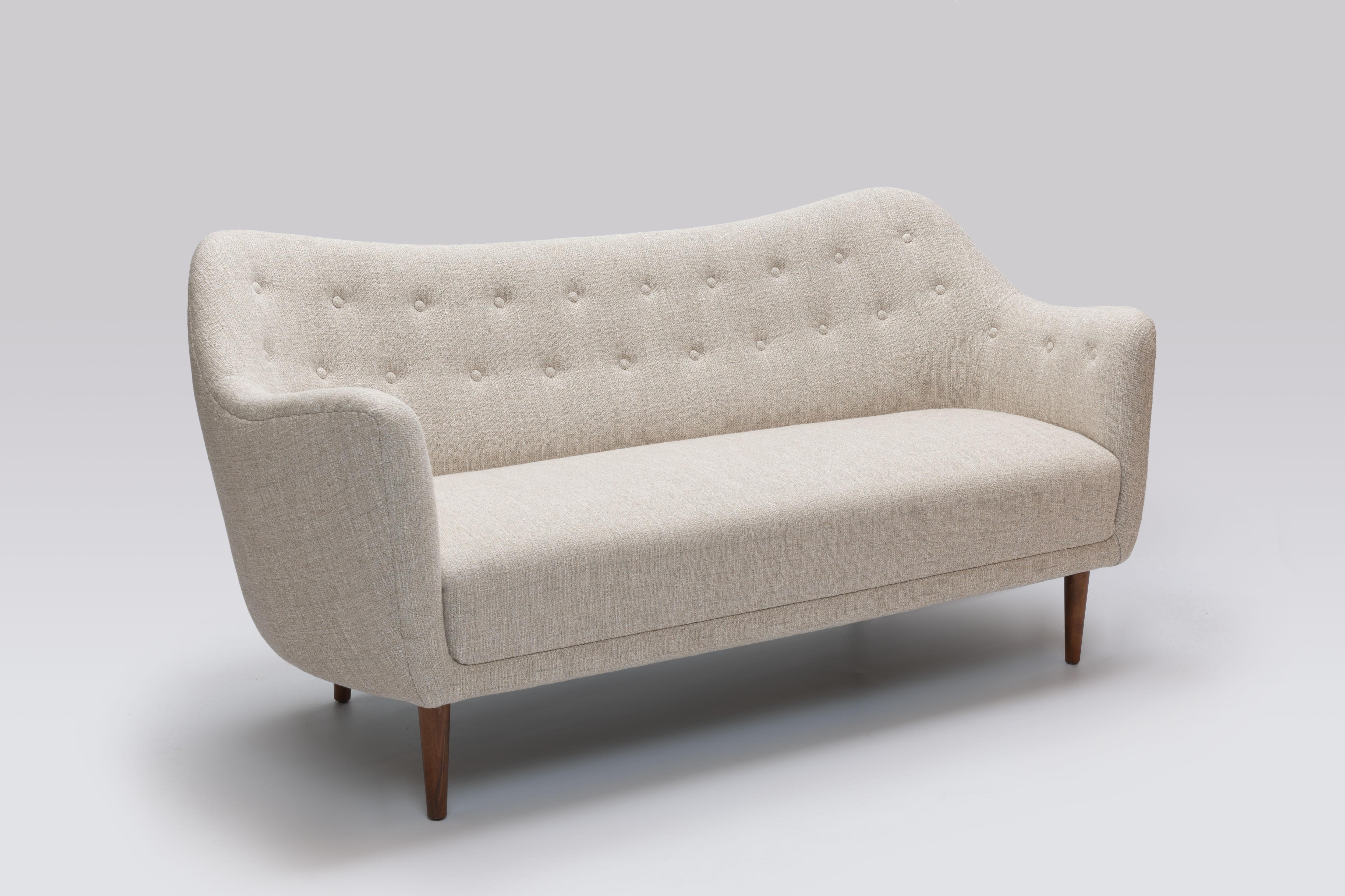 Rare Finn Juhl BO64 3-Seater Sofa by Bovirke 1946, Fully Restored 3