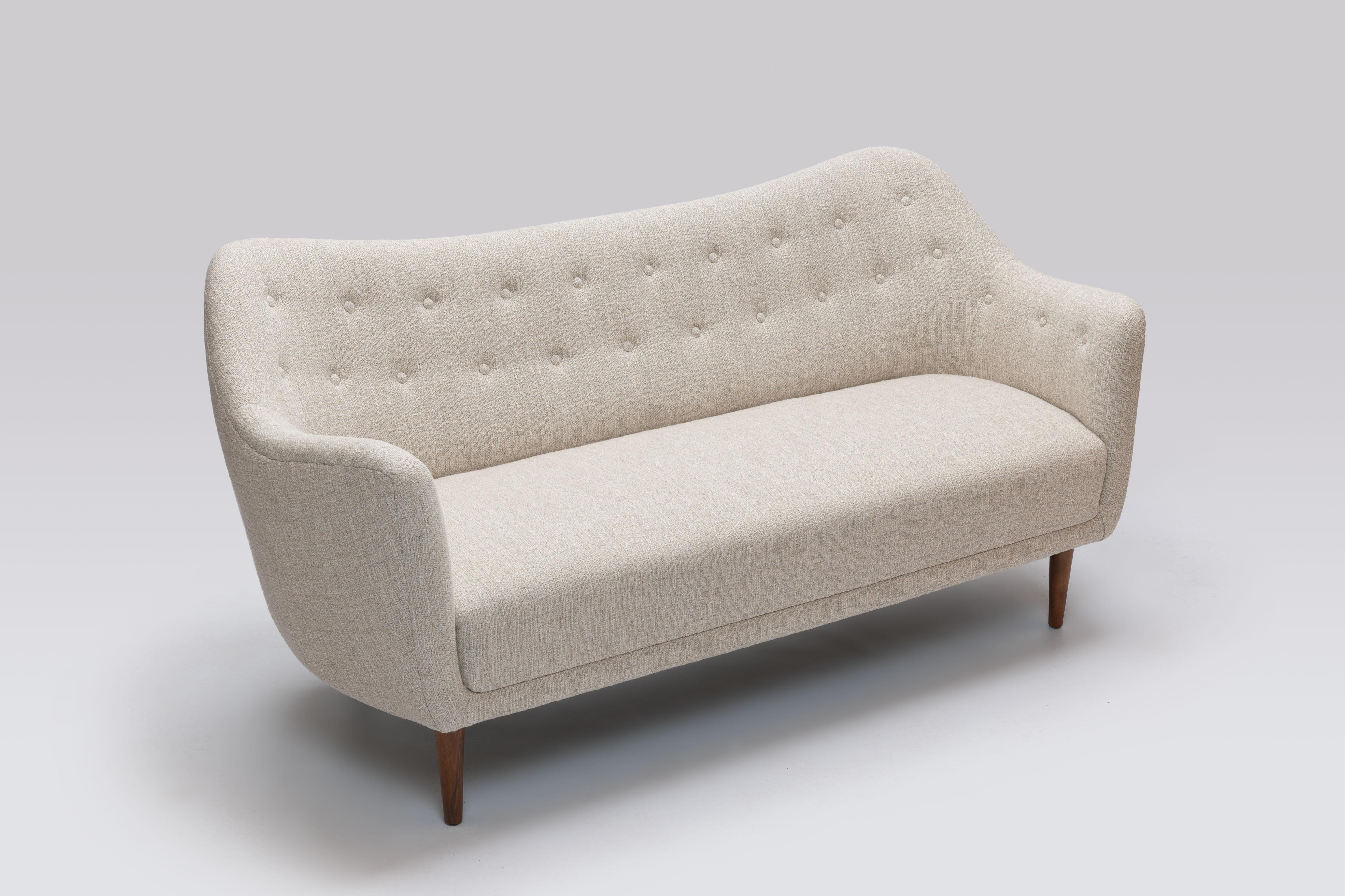 Rare Finn Juhl BO64 3-Seater Sofa by Bovirke 1946, Fully Restored In Excellent Condition In Utrecht, NL